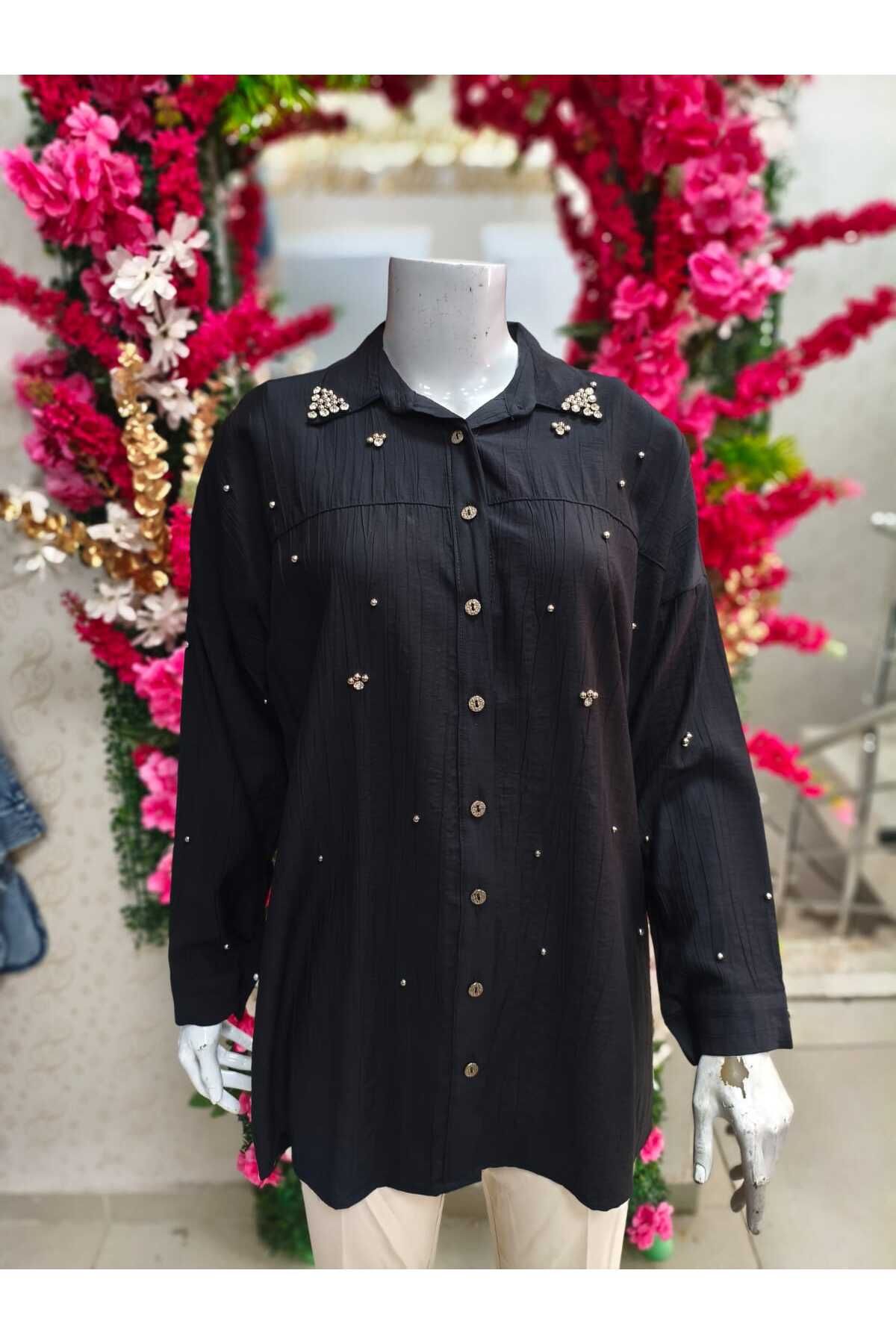 zeymiray taşlı gömlek tunik