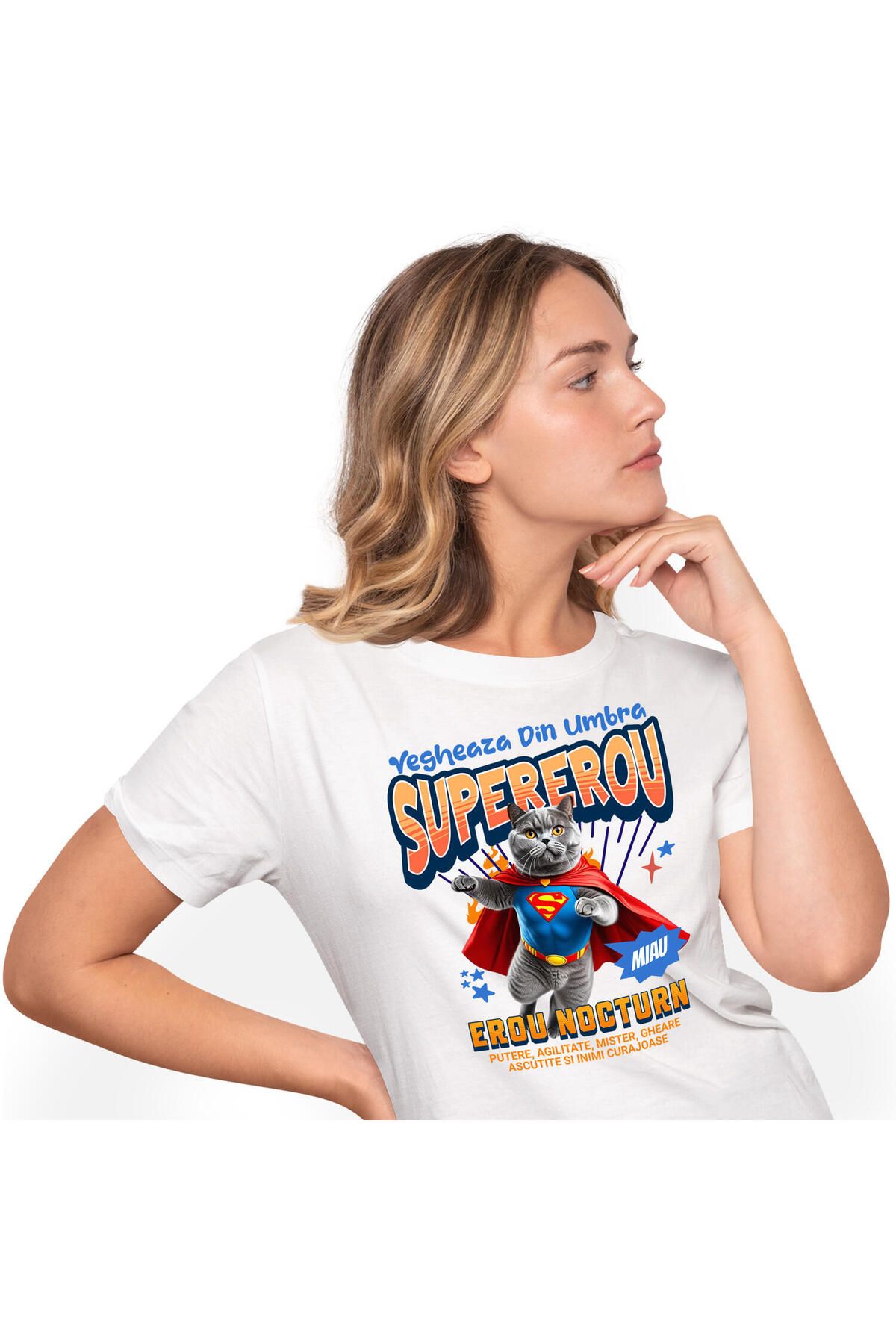 StoryGift Romania Tricou Femei Cu Urs Puternic Cu Maiou Ridicand Greutati Supereroi Personaje Sala,white_l Femeie - S