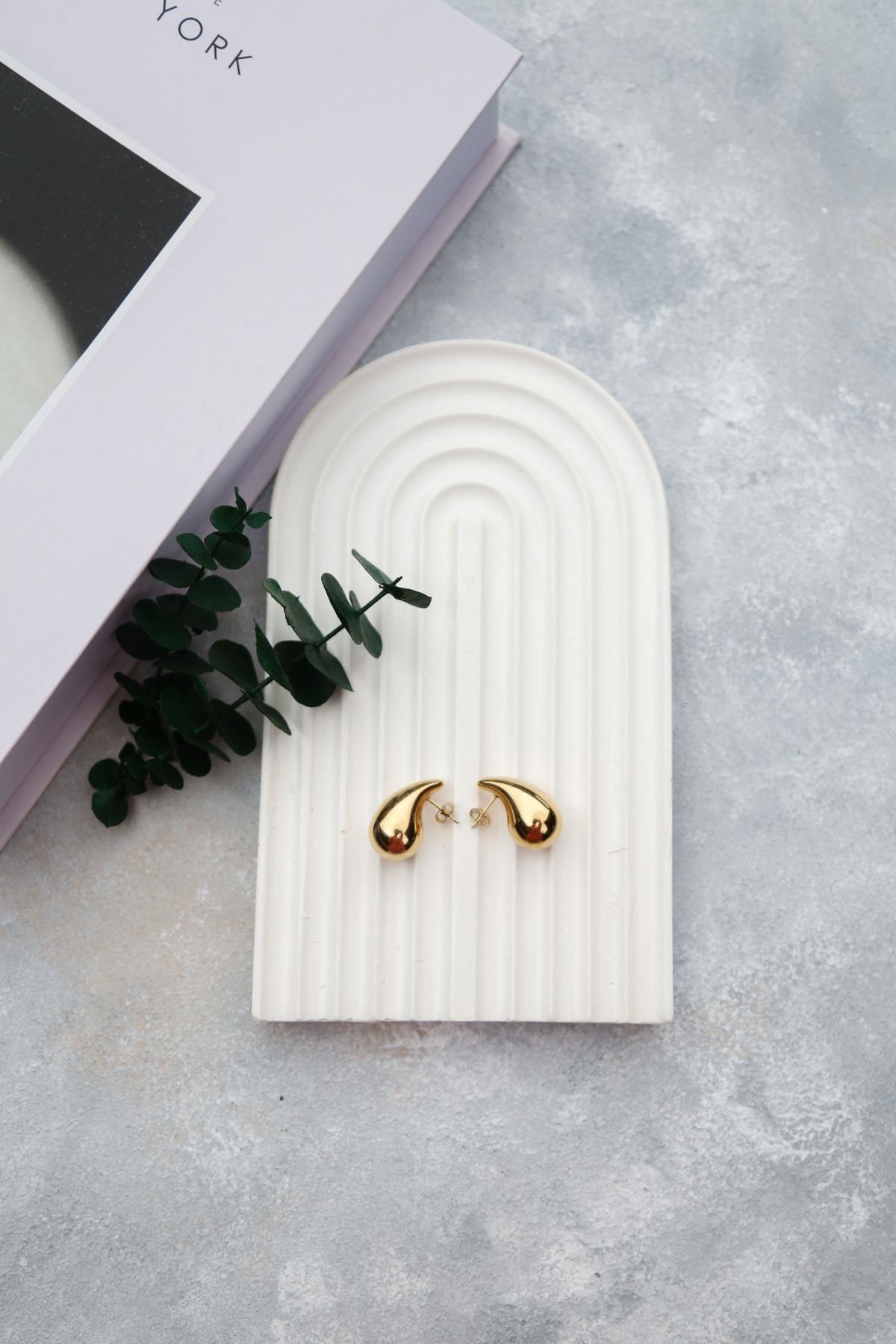 nerede bulurum Bottega Çelik Küpe (Küçük Boy) (Gold) KP225-01
