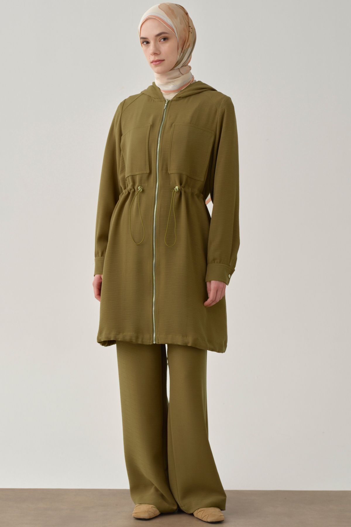 Tuğba Bol Paça Pantolon - Olive