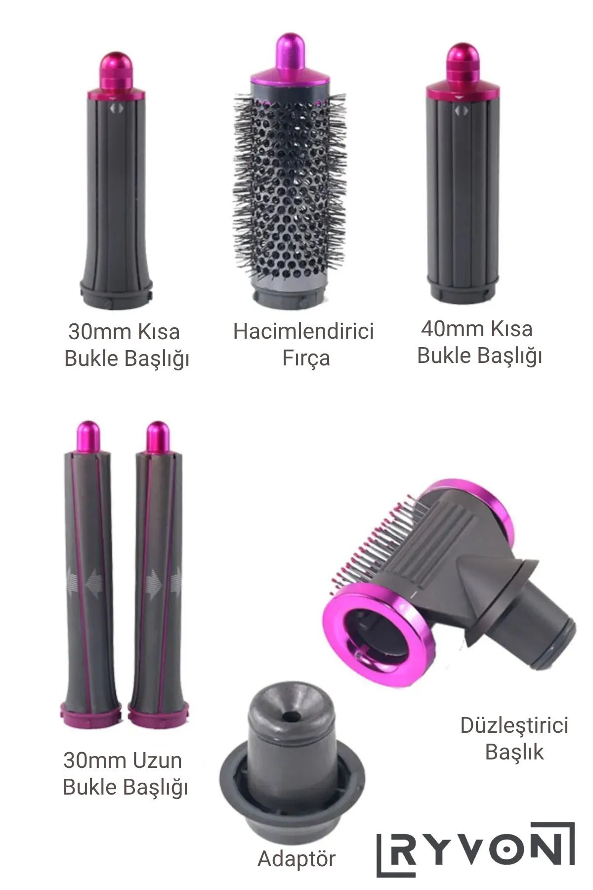 RYVON Saç Kurutma ve Şekillendirici için Ekstra 7 Başlık
