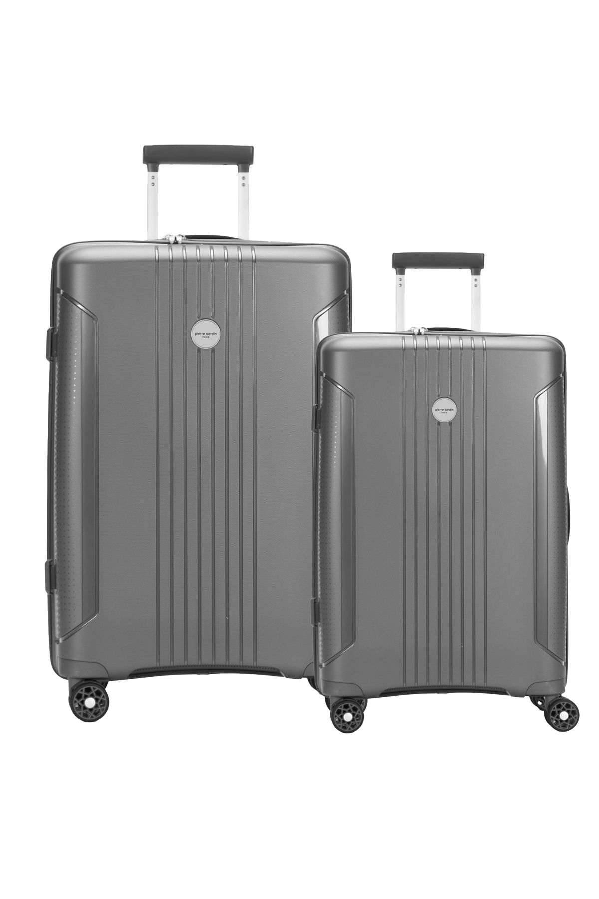 Pierre Cardin Polipropilen Valiz 2'li Valiz Seti Orta Boy - Kabin Boy Antrasit 04pc7060