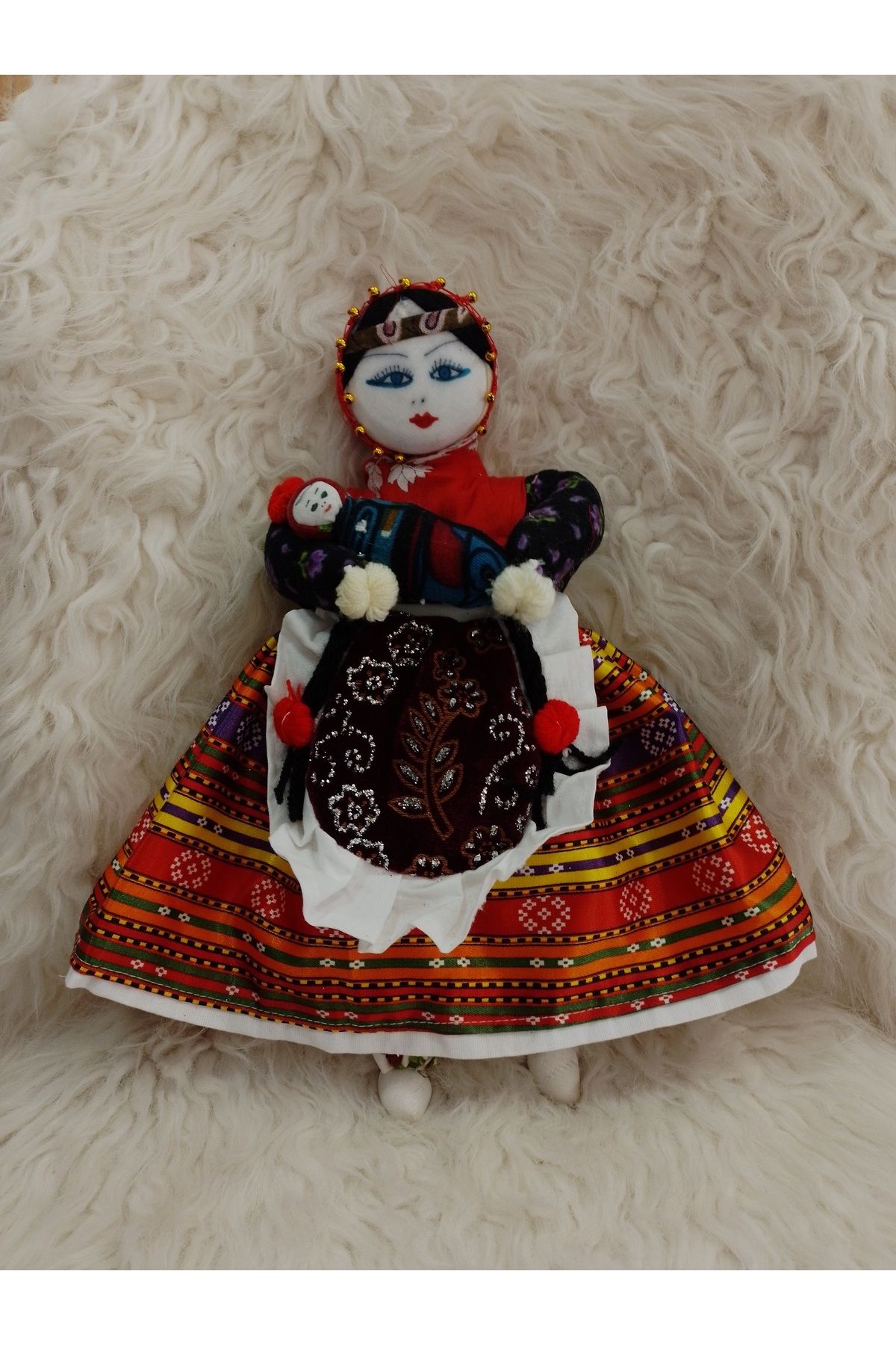 ŞAHMERDANOĞLU 30x30 Cm El Üretimi Kayseri Büyük Boy Soğanlı Bebeği, Çocuk Uyutan Modelli 3