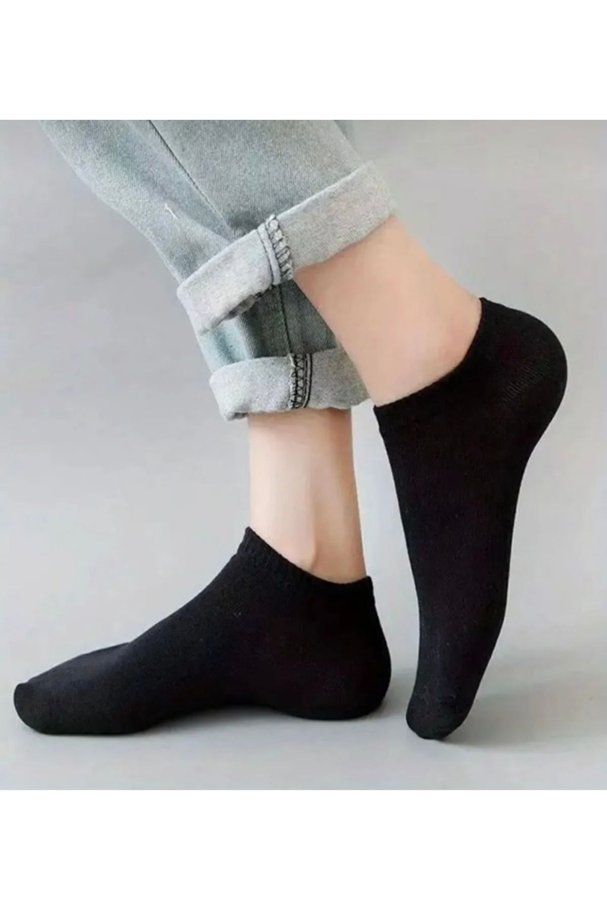 GRİMNİR SOCKS 4’lü 2 Çift Beyaz 2 Çift Siyah Yazlık Patik Çorap