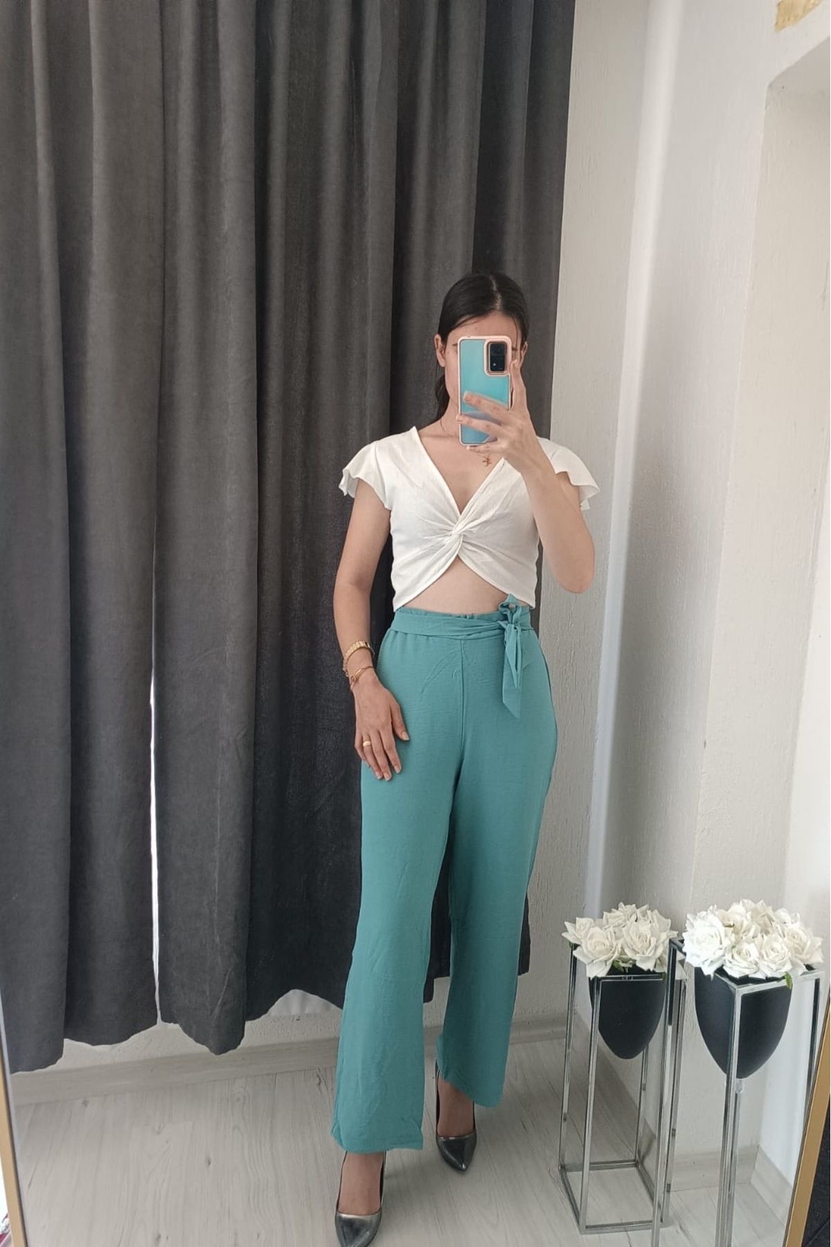 zeysbutik1 Ayrobin Beli Lastikli Pantalon
