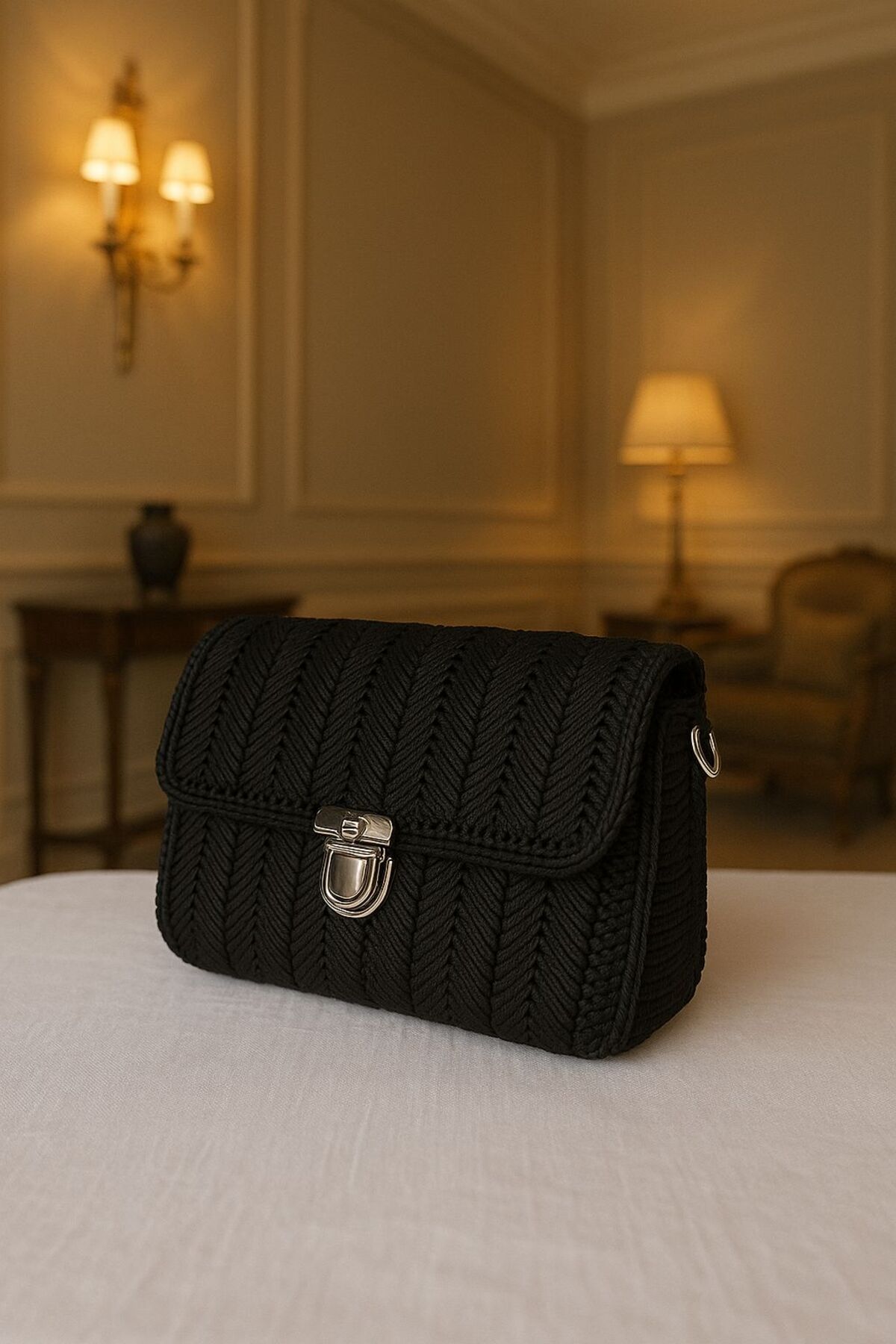 quKa Bag Kadın Kanvas Model Örgü El Ve Kol Çantası