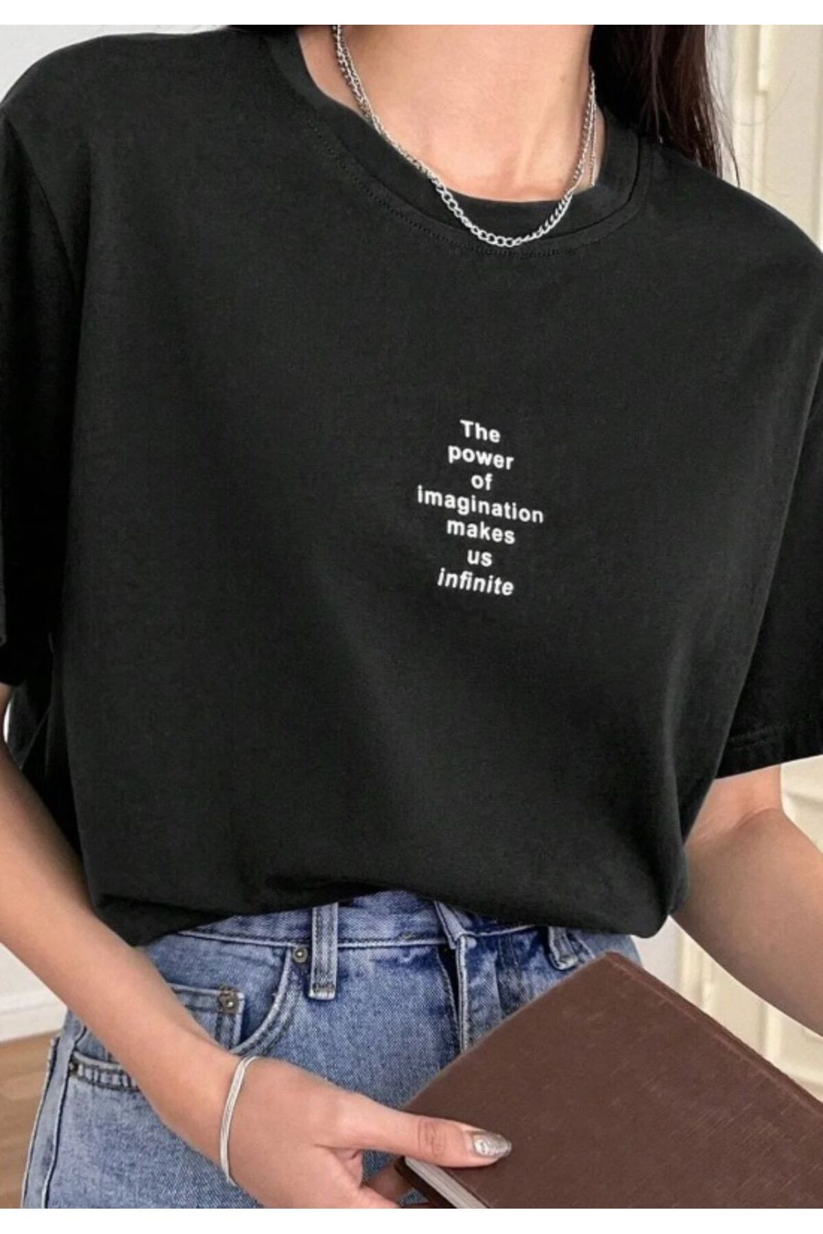 Perodia SİYAH THE POWER Geniş kalıp T-Shirt