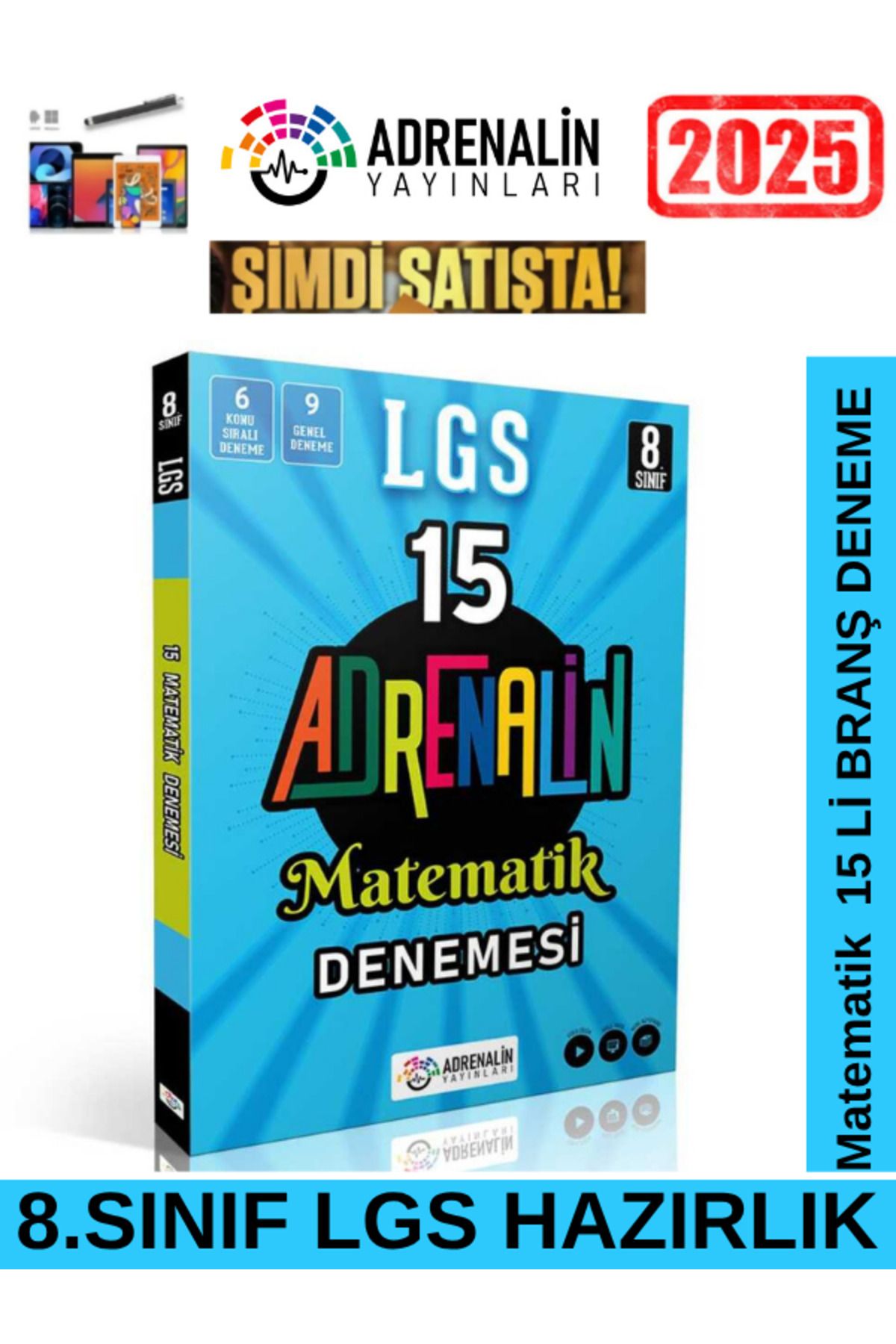 Fenomen Yayıncılık ADRENALİN YAYINLARI 8.Sınıf Matematik 15 li Branş Deneme+Android Kalem