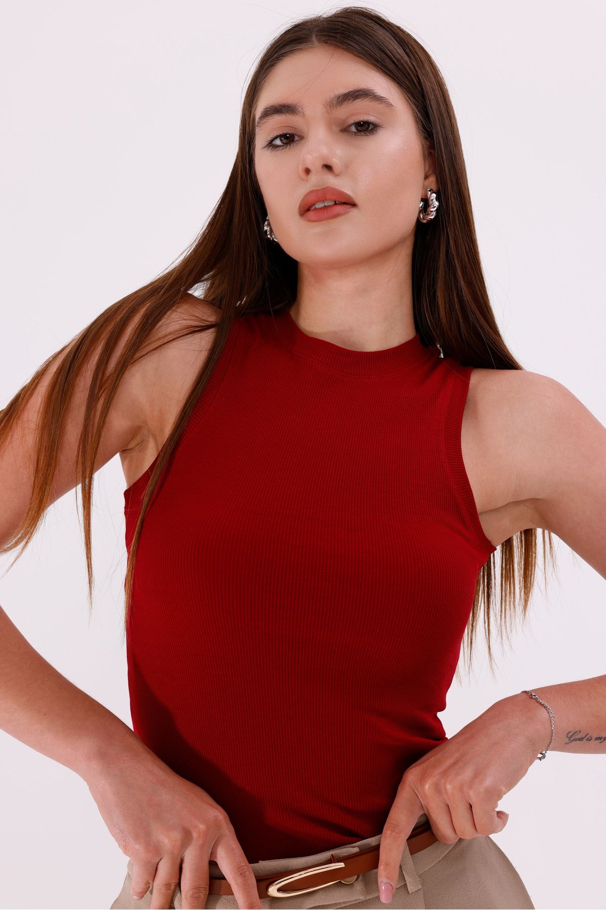 Sarte Royal Halter Yaka Fitilli Bluz