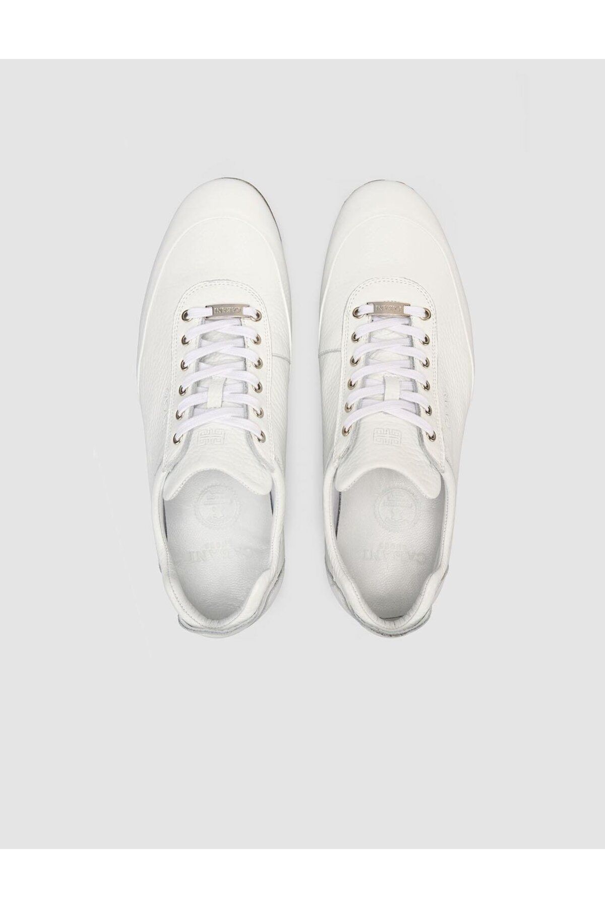 Cabani-100% Genuine Leather White Lace-Up Men's Casual Shoes 4