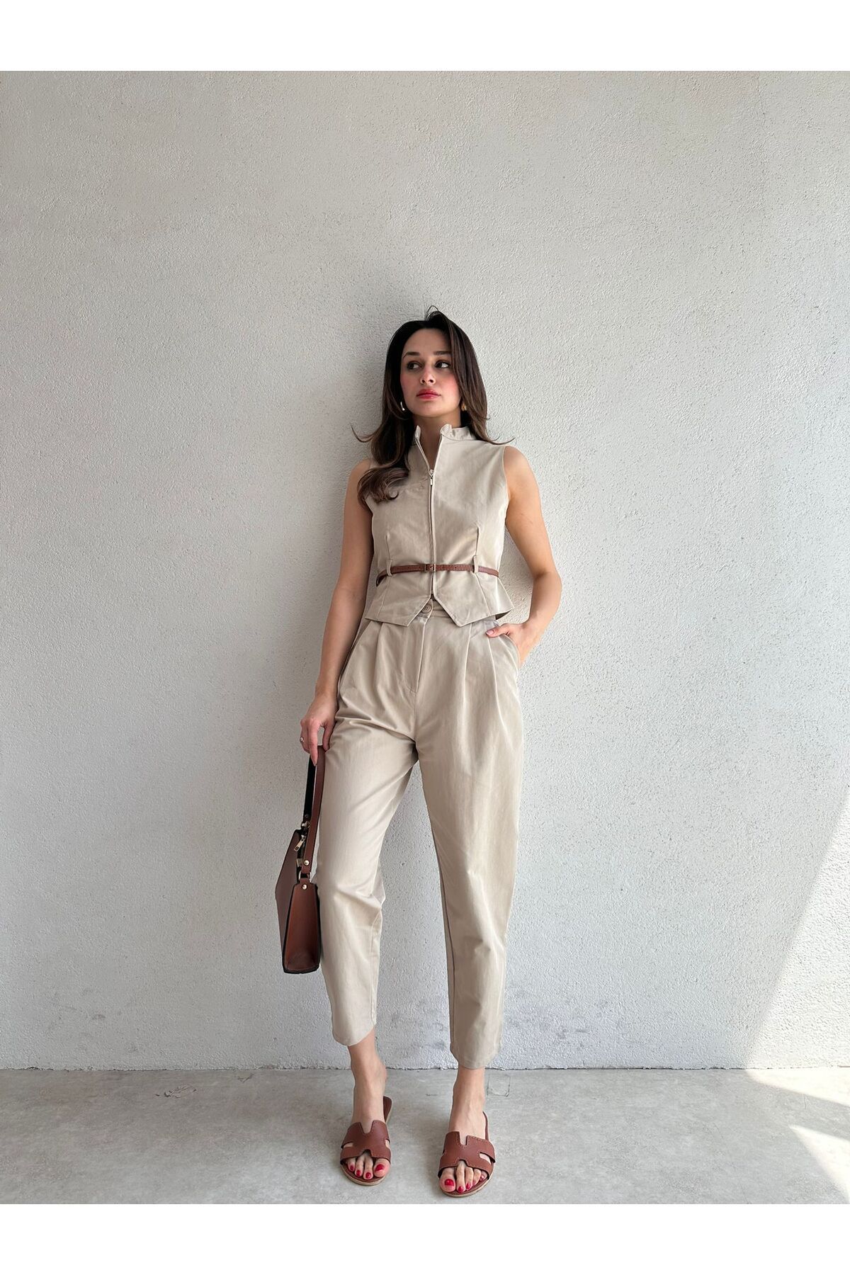Mooi Butik PRAG Takım 6892 - Bej