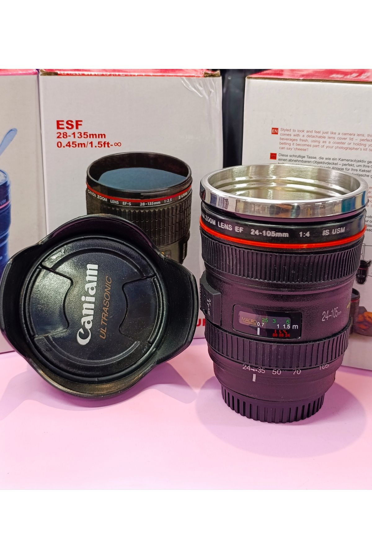 shop Objektif lens tasarımlı paslanmaz çelik kupa,mug bardak,termos