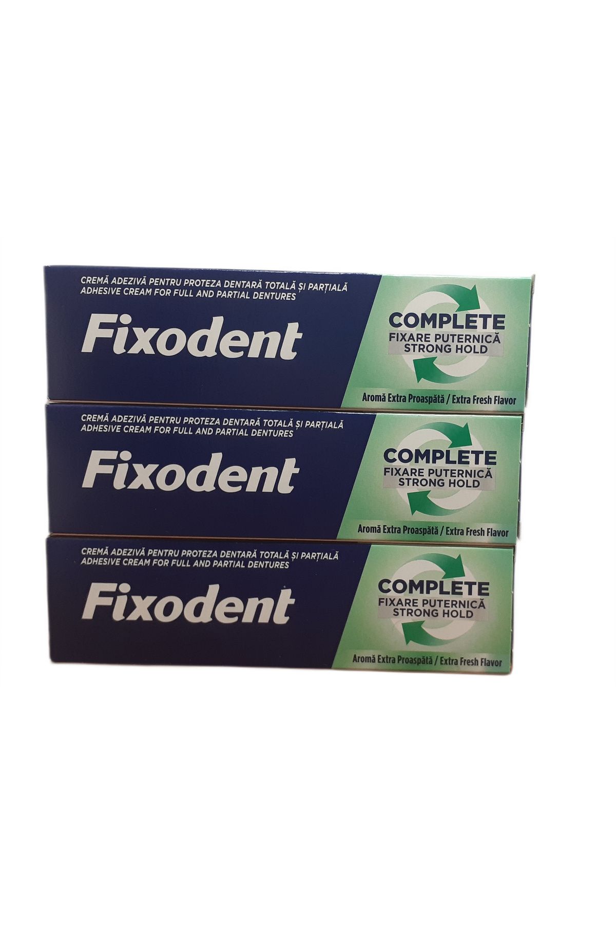 Fixodent COMPLETE GÜÇLÜ TUTUŞ EXTRA FERAH AROMA PROTEZ YAPIŞTIRICI KREM 47 GR X 3 ADET