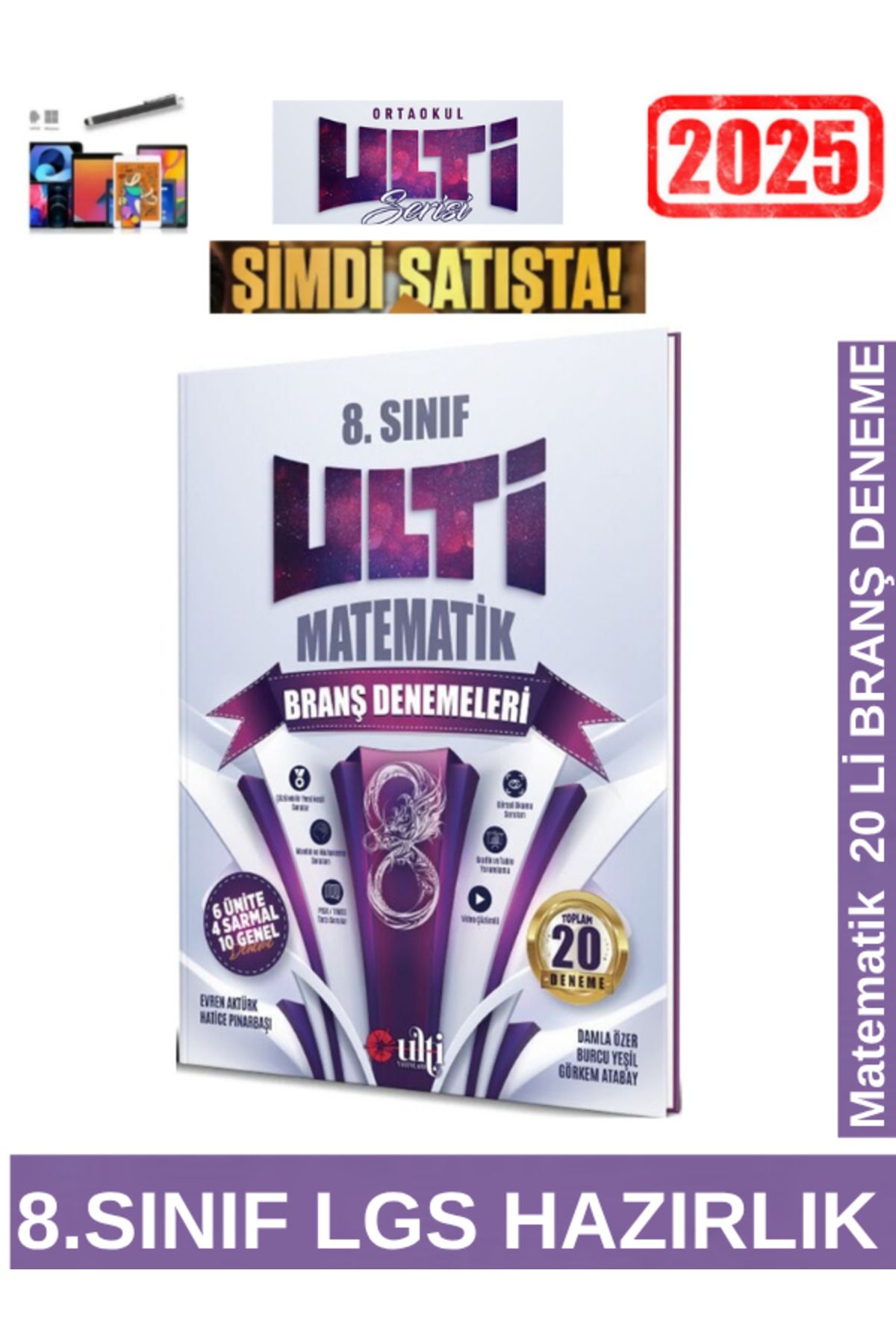 Ens Yayıncılık ULTİ YAYINLARI 8.Sınıf Lgs Hazırlık Matematik 20 li Branş Deneme+Android Kalem