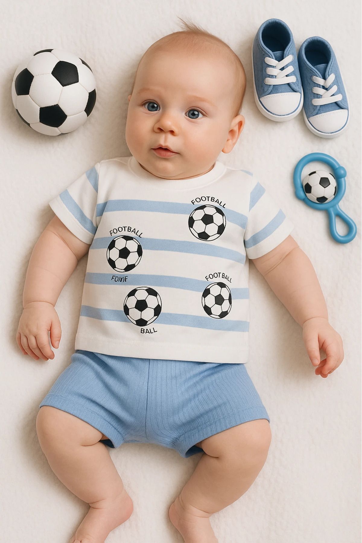 Çıldırıns Cgs Yazlık Futbol Topu Baskılı 2’li Bebek Takım