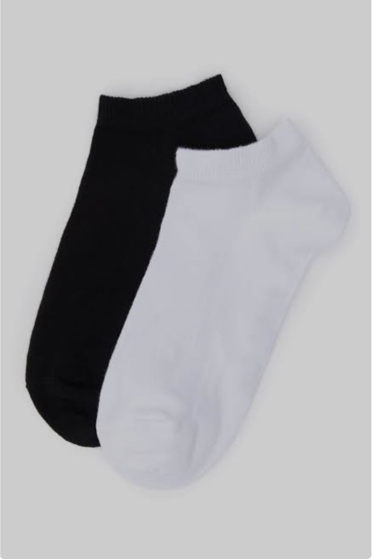 GRİMNİR SOCKS 4’lü 2 Çift Beyaz 2 Çift Siyah Yazlık Patik Çorap