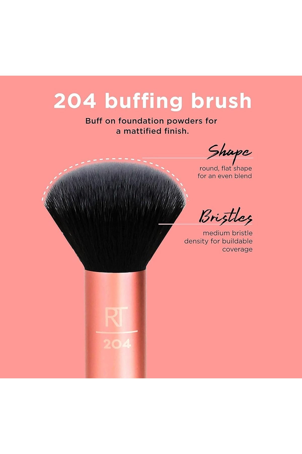 Real Techniques-Flawless Base Brush Set With Ultra Plush Custom Cut Synthetic Bristles And Extended 5