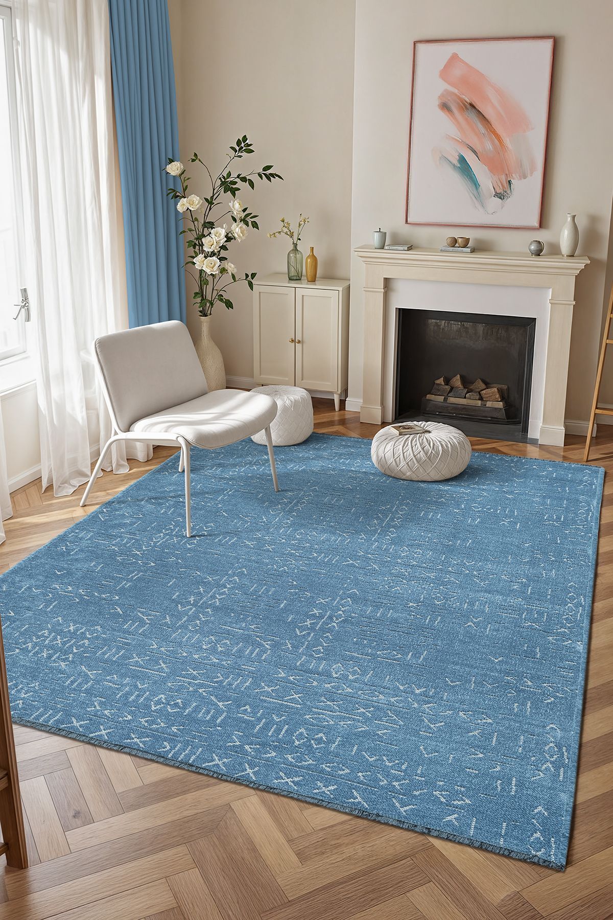 Halı Etnik Çivi Kaymaz Taban Yıkanabilir Dokuma Kilim Koridor Yolluk Mutfak Modern Salon