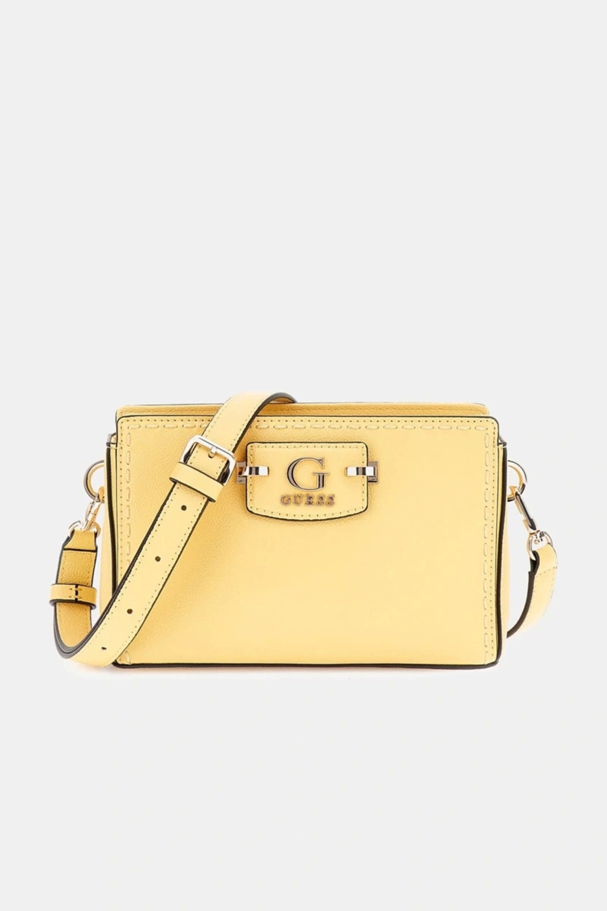 Guess NASTRA MINI CROSSBODY TOP ZIP damska żółta mini torebka HWBG9637720-CSL