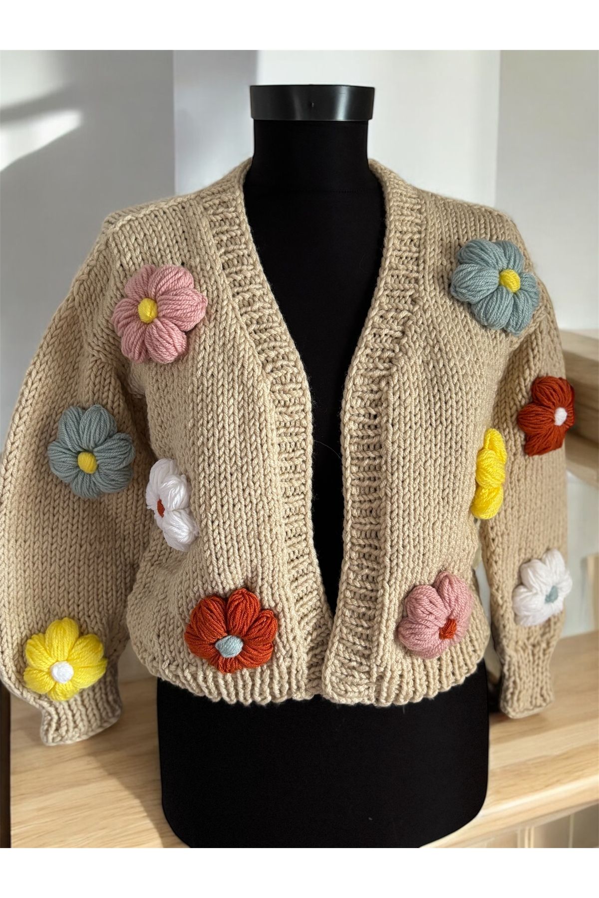 Butik ZA Handmade çiçekli hırka
