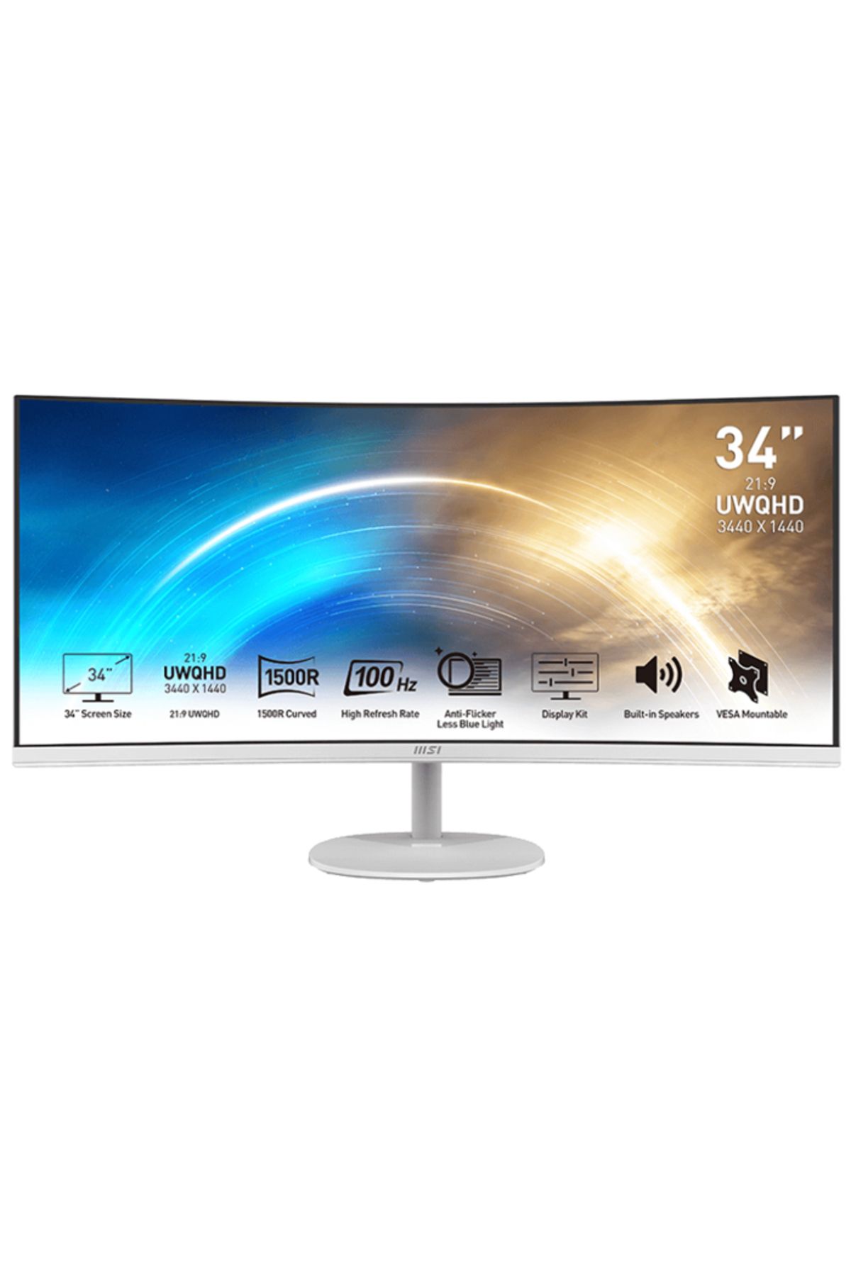 MSI Pro Mp341cqw 34” 1ms 100hz Freesync Va Uwqhd Curved Monitör