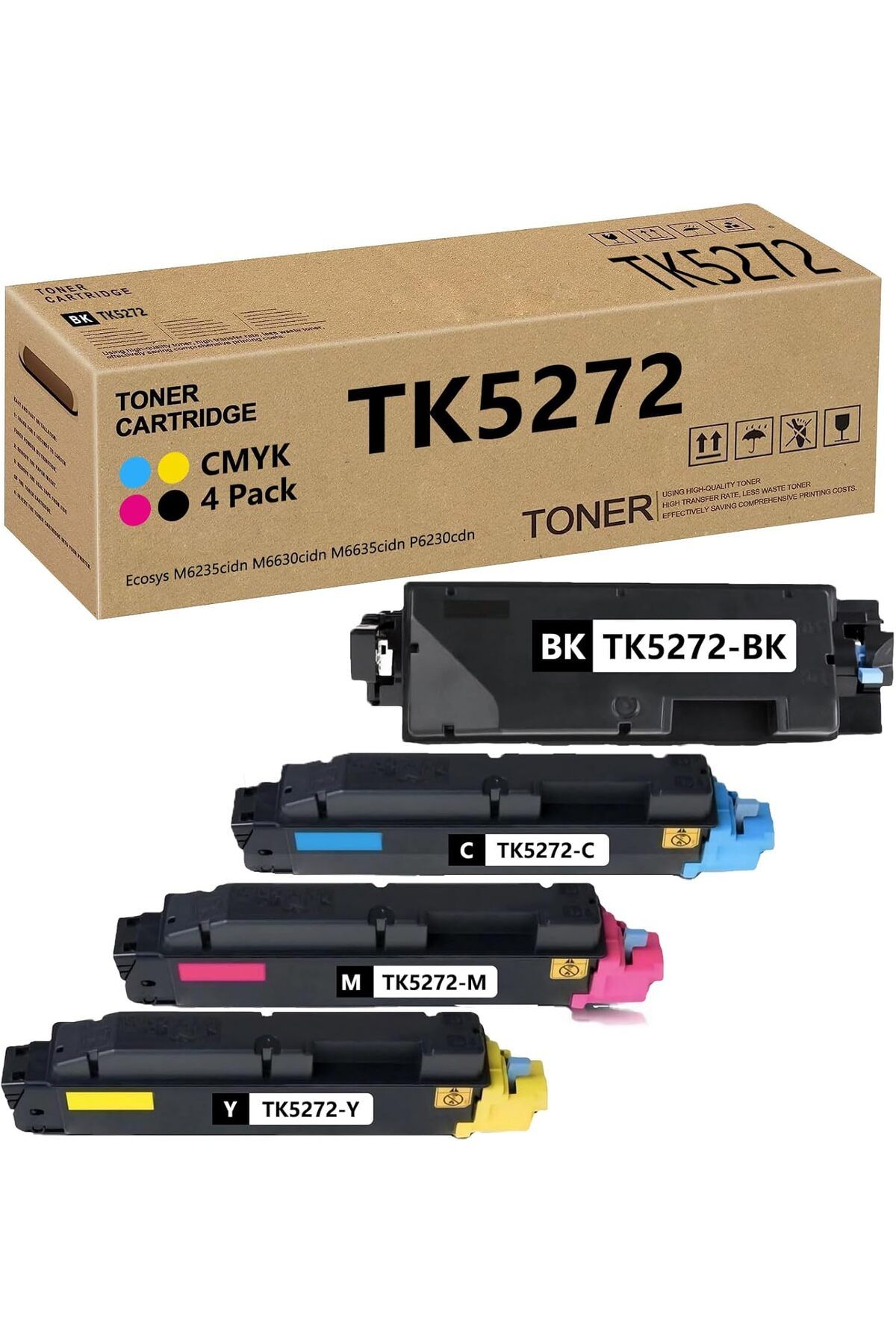 KYOCERA TK-5270K TK-5270C TK-5270M TK-5270Y M6235cidn M6630cidn M6635cidn P6230cdn BKCMY 4 Pack