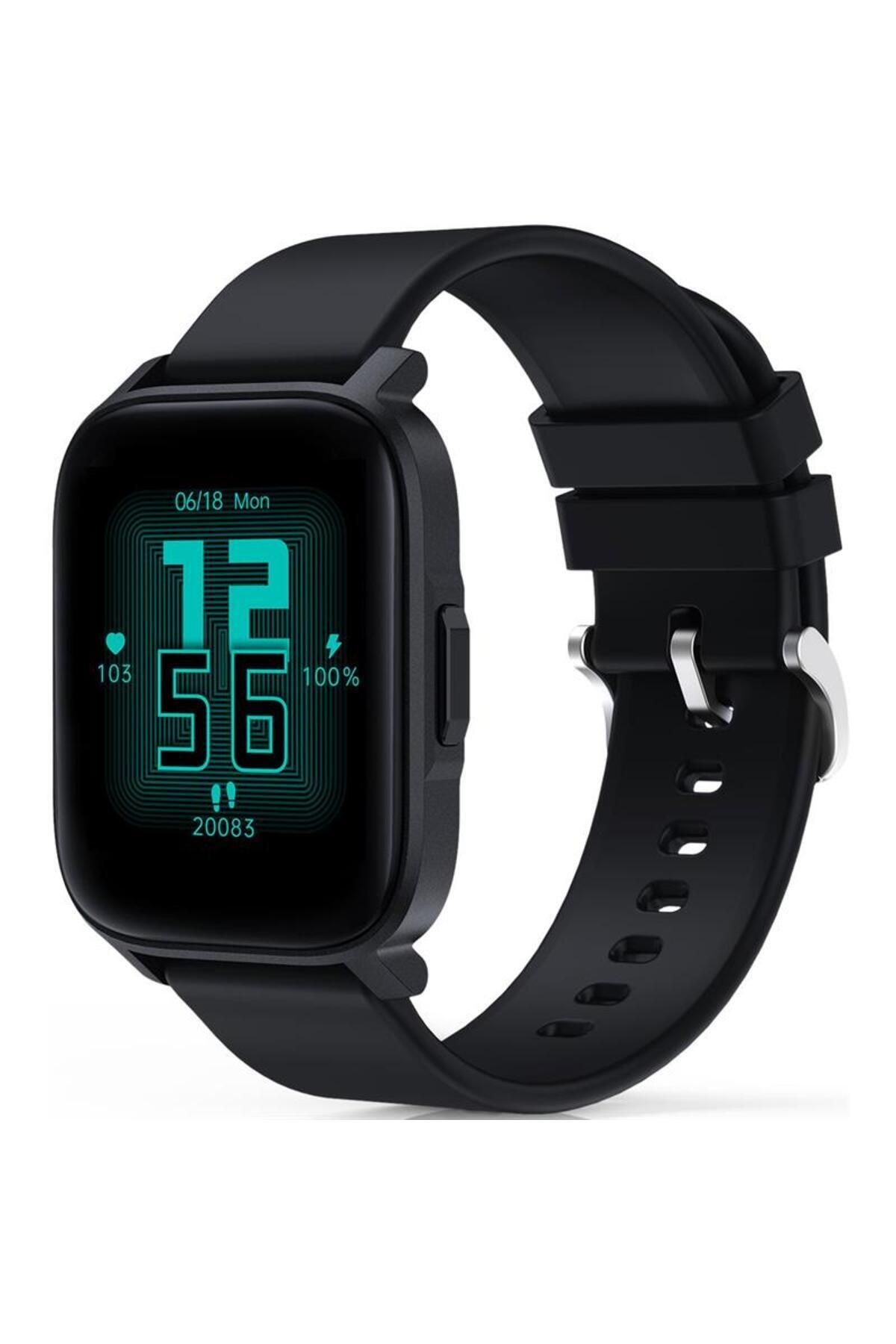AUKEY SW-1S-BK AKILLI SAAT 4.3CM IP68 TFT LCD PARLAK EKRAN BT ARAMA SAĞLIK MONİTÖRÜ 12 GÜN PİL SİYA