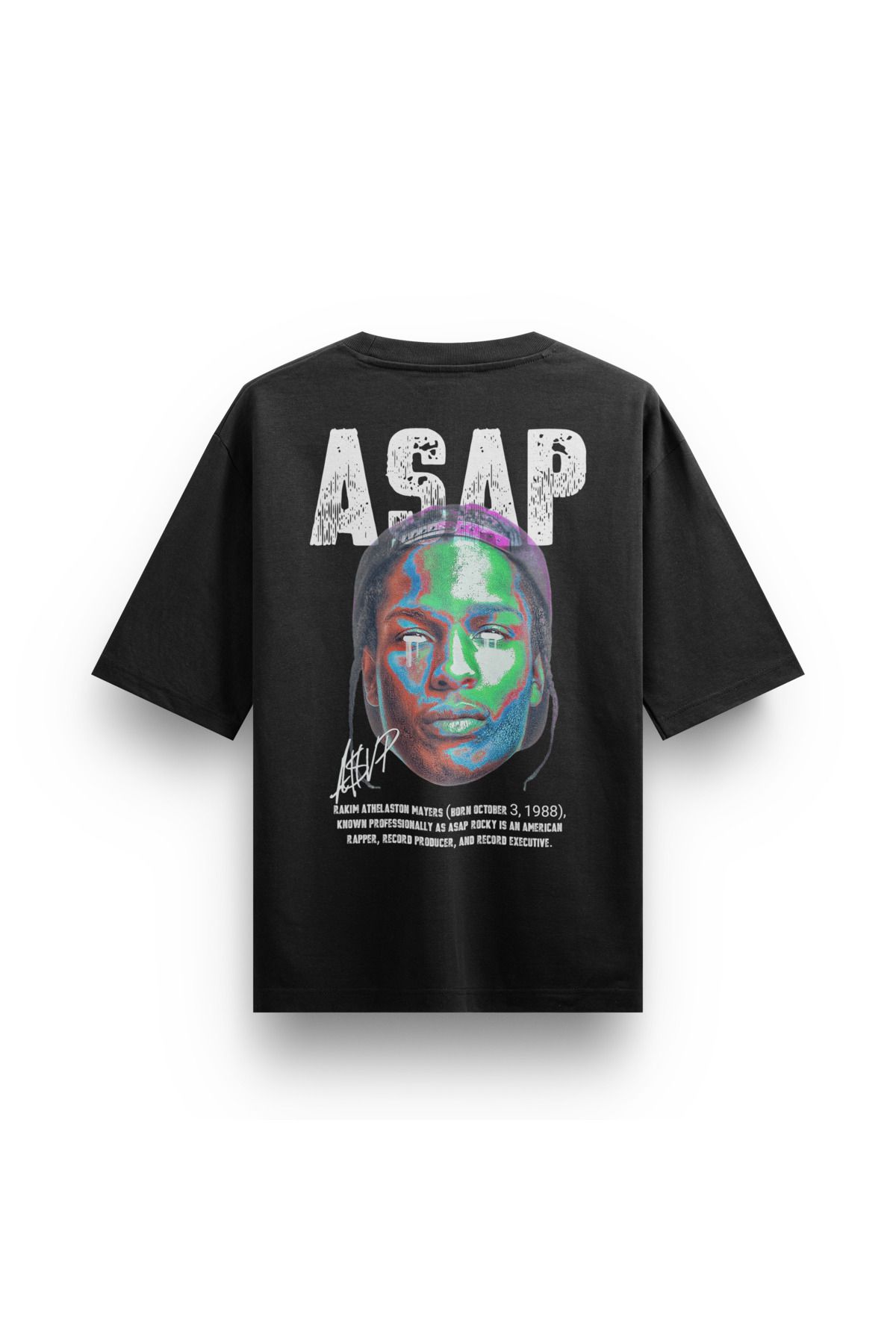 Street301 Unisex Asap Rocky V2 Baskılı Oversize T-Shirt