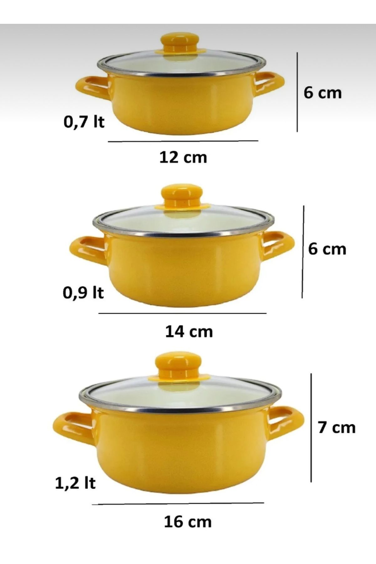 EmayeBurada-Flame Enamel Mini Pot Set Enamel 6 Piece Storage Container Set 6