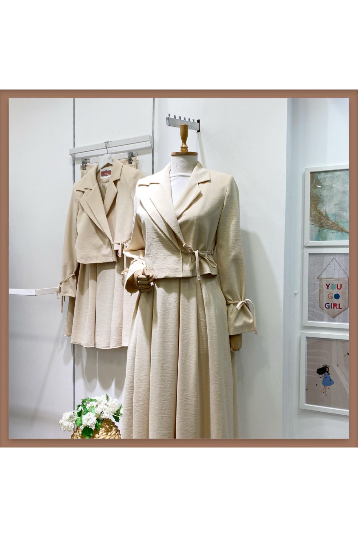 Faya Boutique Krem Ceketli Nora Takım