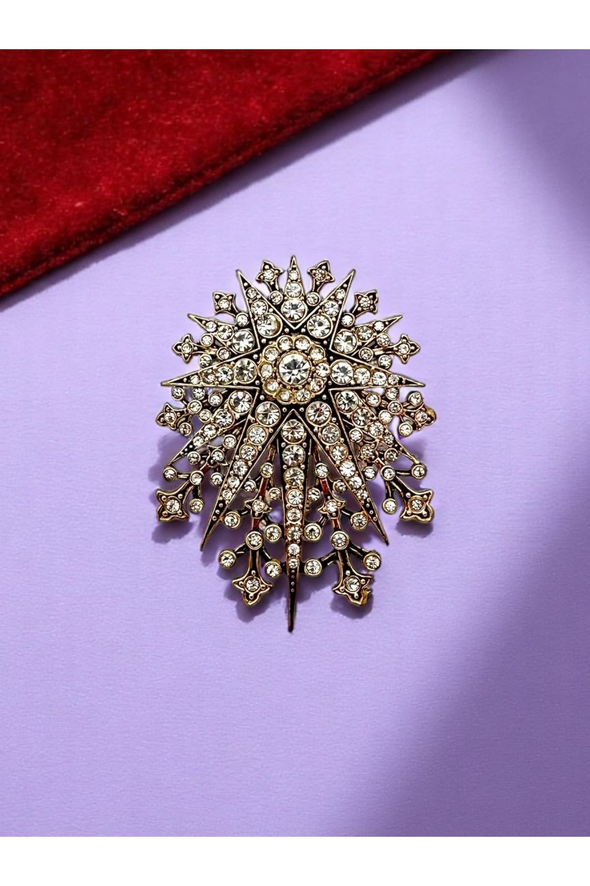 FUYA JEWELLERY Taşlı Kutup Yıldızı Broş