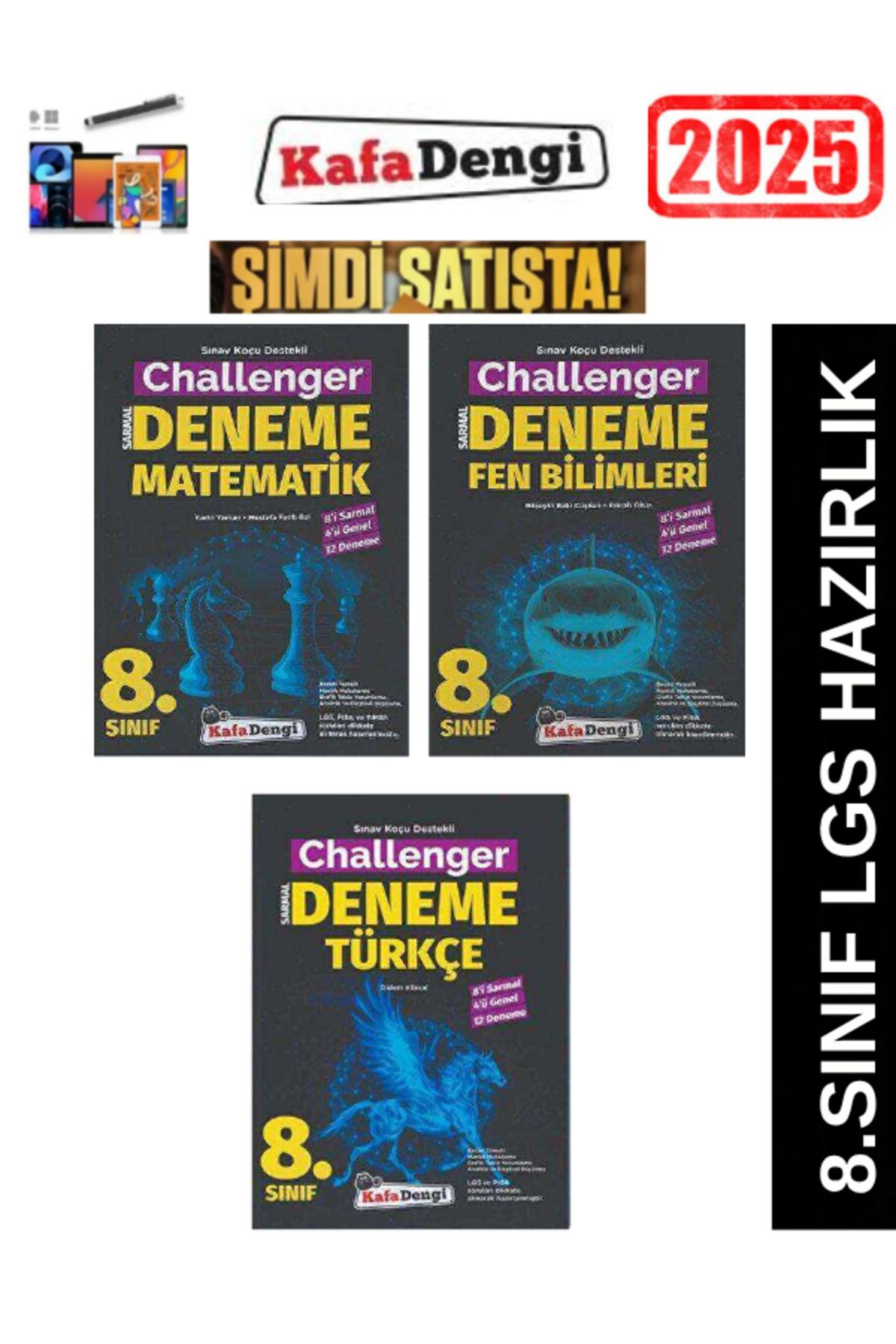 Marsis Yayınları KAFADENGİ 8.Sınıf Matematik12-Fen12-Türkçe12 Branş Deneme Seti+Kalem