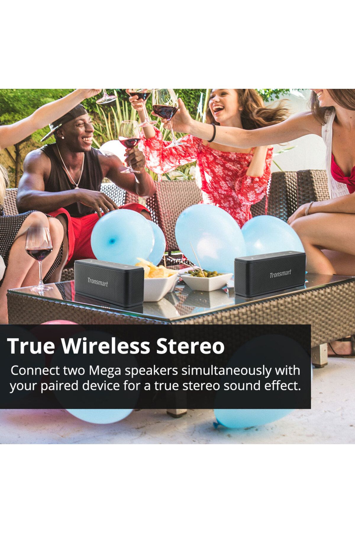Tronsmart-Mega 40W, Bluetooth - Wireless Speakers, 15H Playtime, TWS, Dual-Driver, Built-in Mic, NFC 4