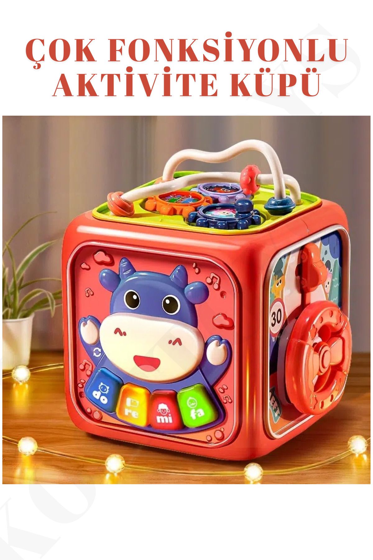 kosetoys Bebek Oyuncağı Aktivite küpü 6 farklı oyun ve montessori gelişimi