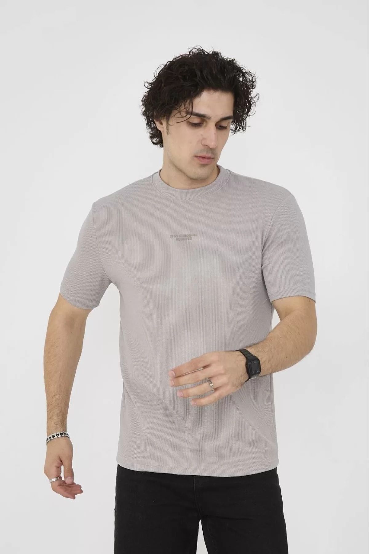 İndigo Park Erkek Tişört Unisex Bisiklet Yaka Slim fit T-Shirt