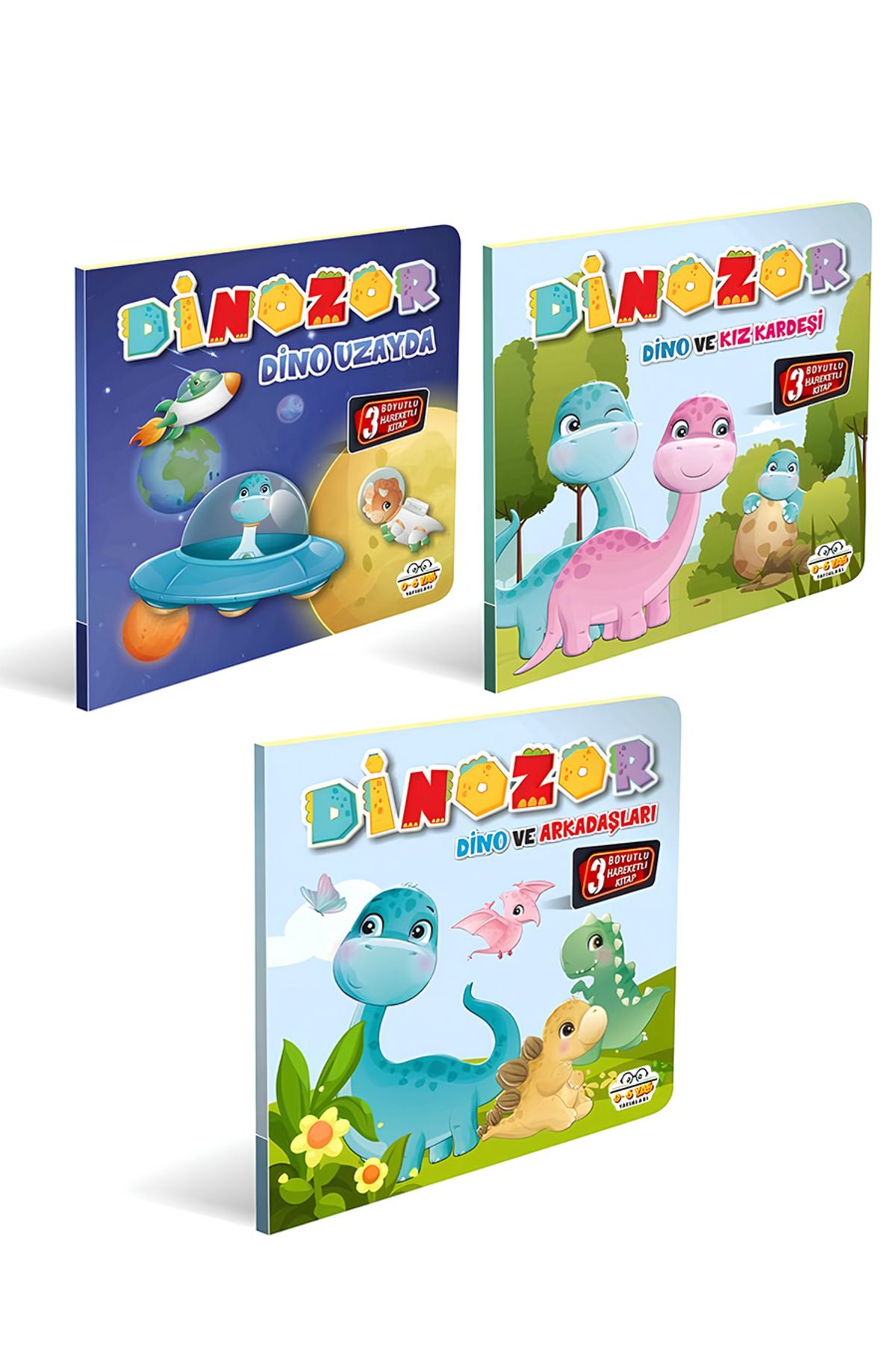 0-6 Yaş Yayınları Hareketli Kitaplar Serisi Dinozor Dino Seti (3 Kitap Set)