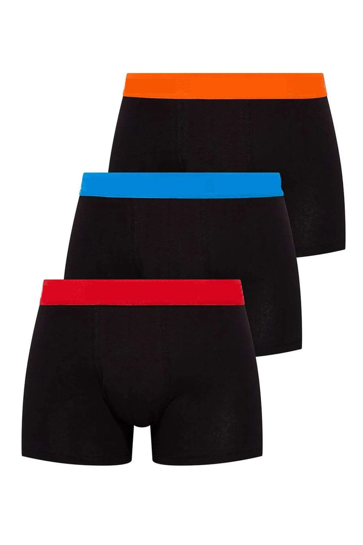 agm Erkek Siyah 3 Lü Boxer