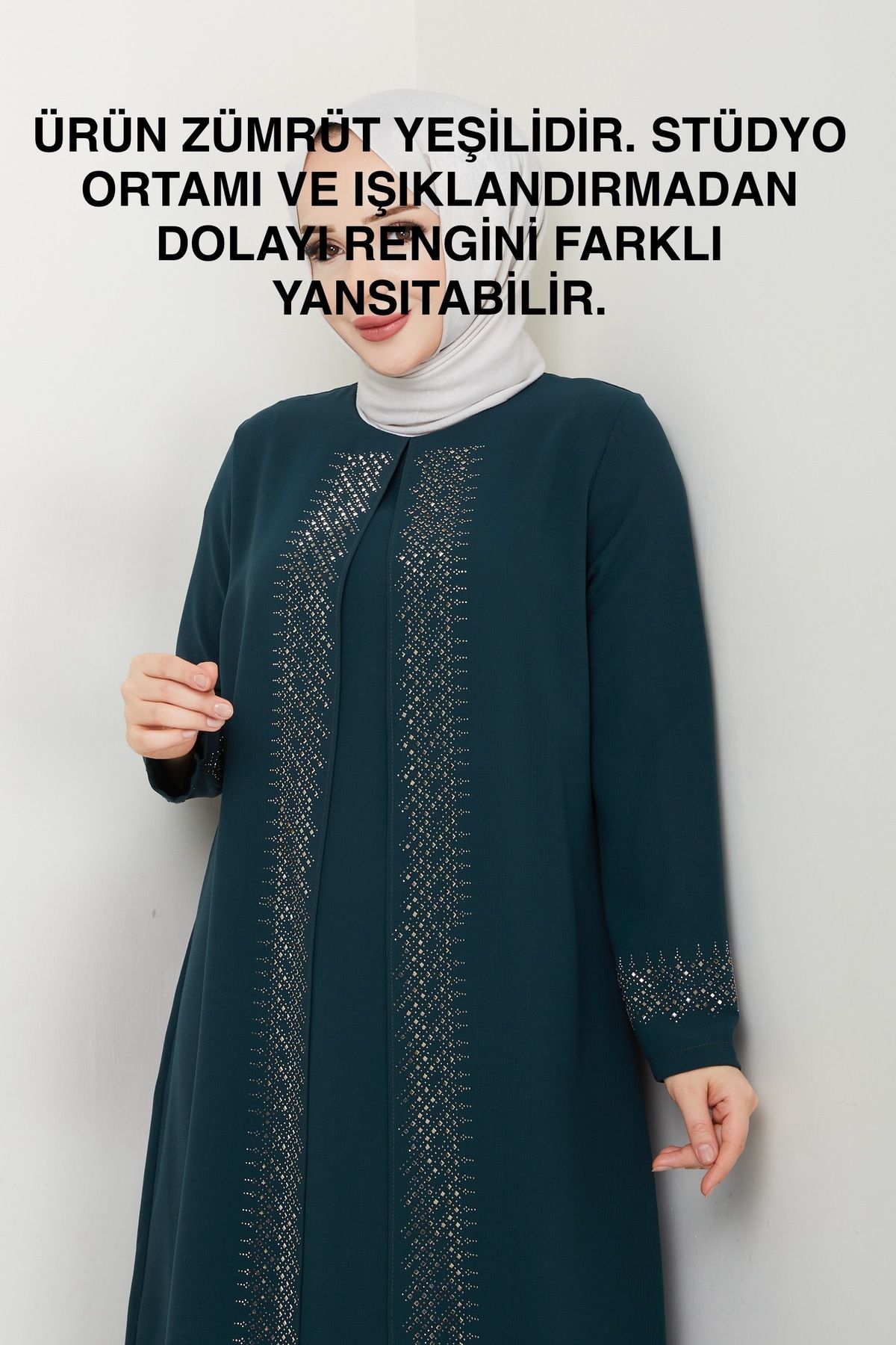 ESLEMNUR Serpme Taşlı Büyük Beden Anne Elbisesi