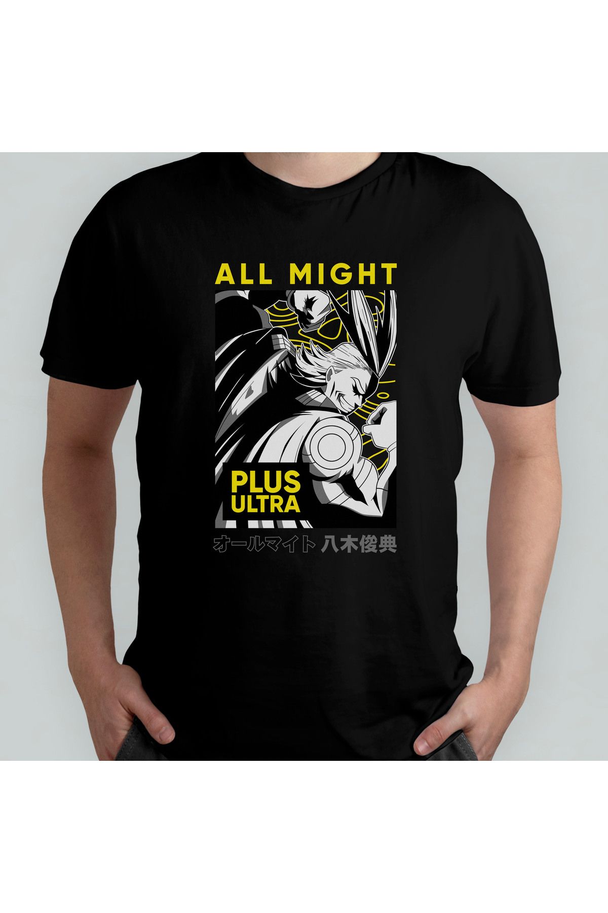 Pixxa My Hero Academia All Might Unisex %100 Pamuklu Bisiklet Yaka T-Shirt Model 3