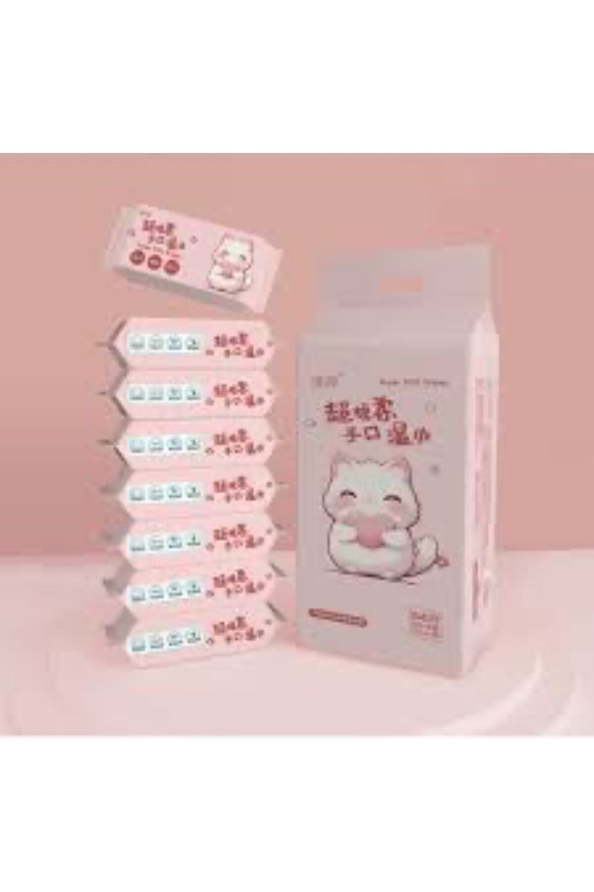 demirosa Mini Paket Sevimli Tasarımlı Islak Mendil (64’lü - 8 Paket x 8 Yaprak)