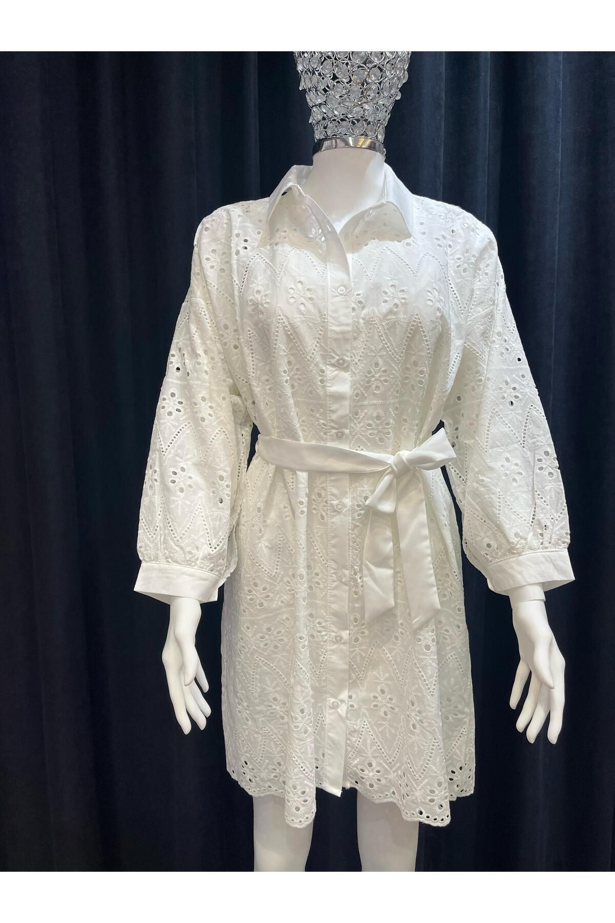 Butik GÜPÜR DETAY ELBİSE EKRU