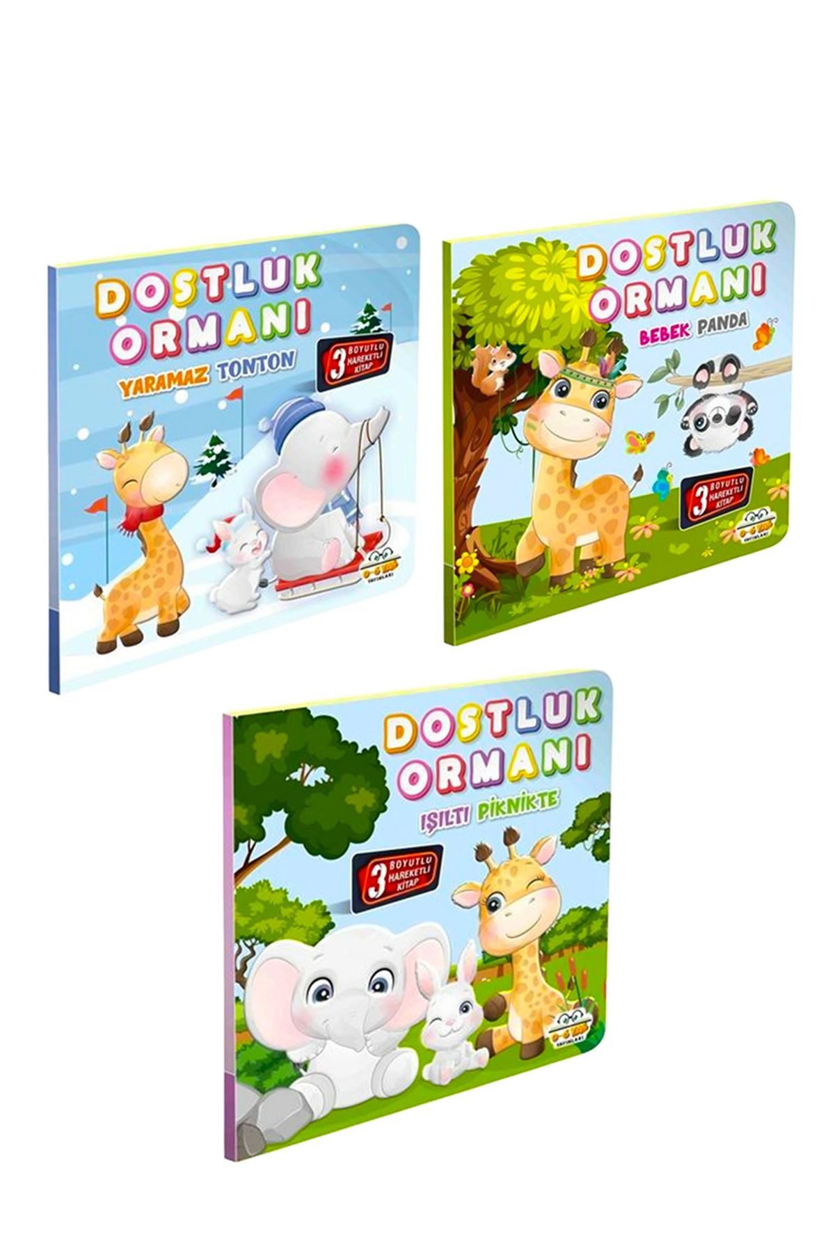 0-6 Yaş Yayınları Hareketli Kitaplar Serisi Dostluk Ormanı Seti (3 Kitap Set)