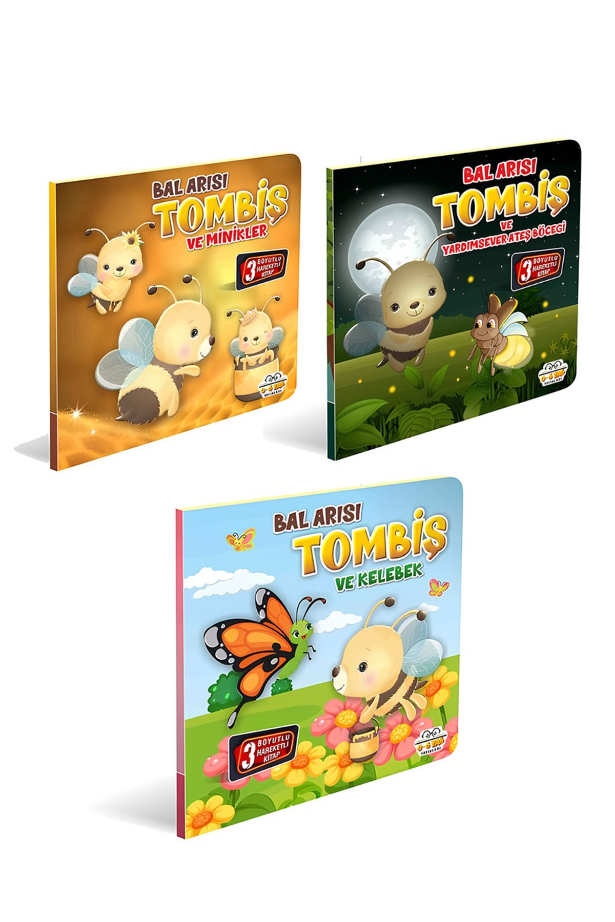 0-6 Yaş Yayınları Hareketli Kitaplar Serisi Bal Arısı Tombiş 3 Kitap Set