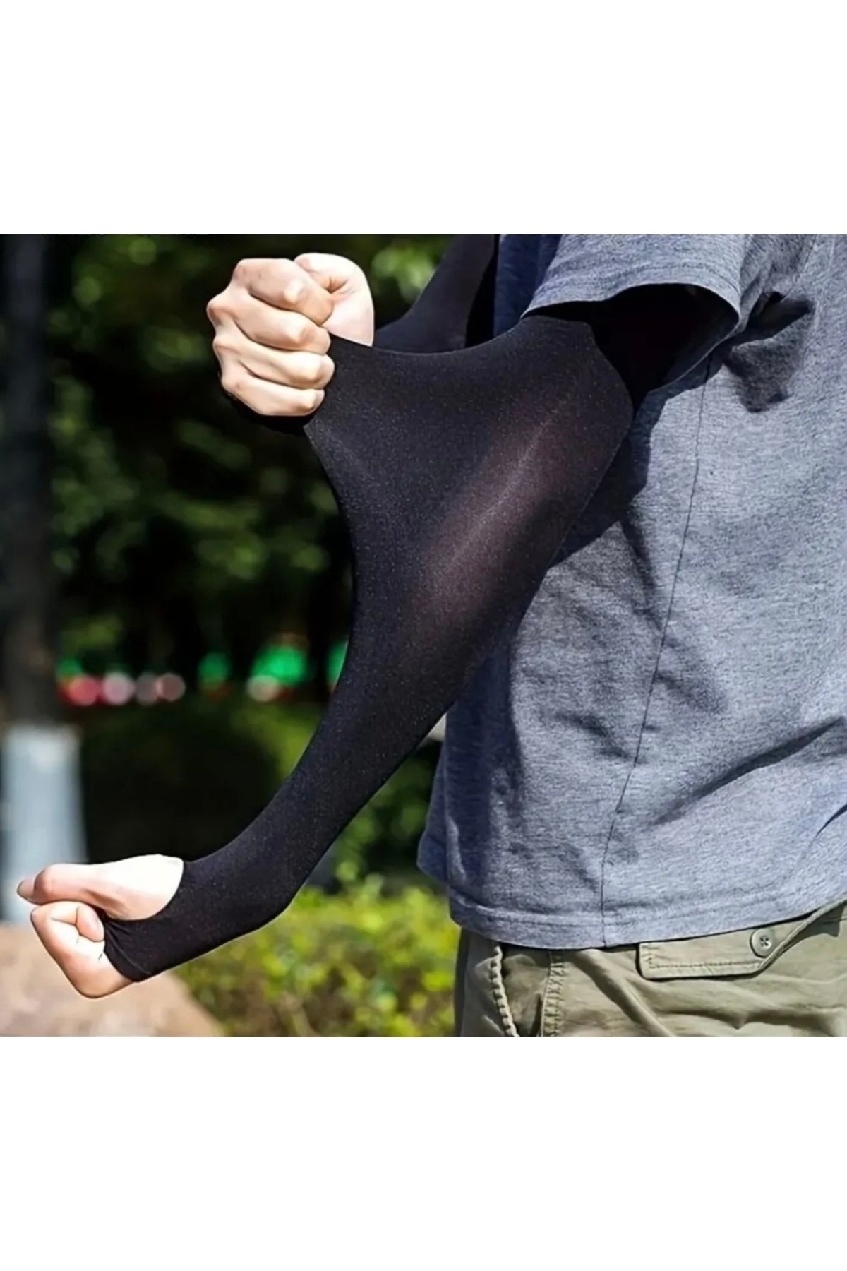 NAKISCI  Kadın 45cm Uzun Siyah Sandy Kumaş Yüksek Kalite Ikili Esnek Kolluk 2022 Ilkbahar-yaz - Görsel 3