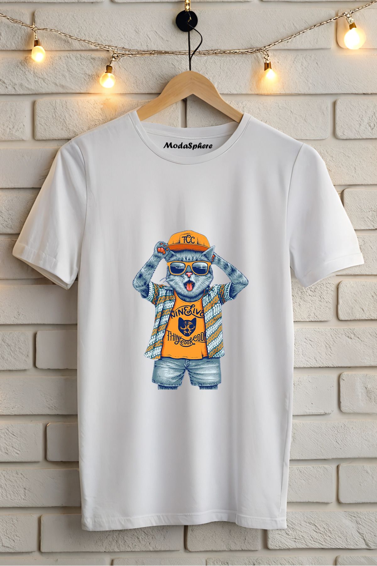 ModaSphere Baskılı Unisex Oversize Tişört Battal Boy