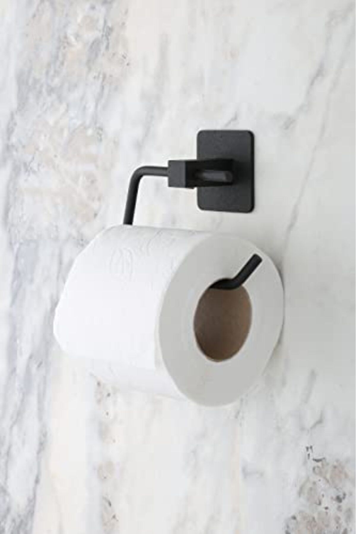 ShopZum Alper Banyo Yapışkanlı Siyah Açık Tuvalet Kağıtlığı Wc Kağıtlık Tuvalet Kağıdı Askısı