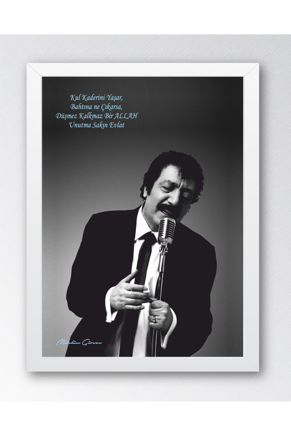 Erdizayn 30x42 cm Müslüm Gürses Çerçeveli Poster Tablo 1 mm Şeffaf PVC Korumalı Hediyelik Çerçeve