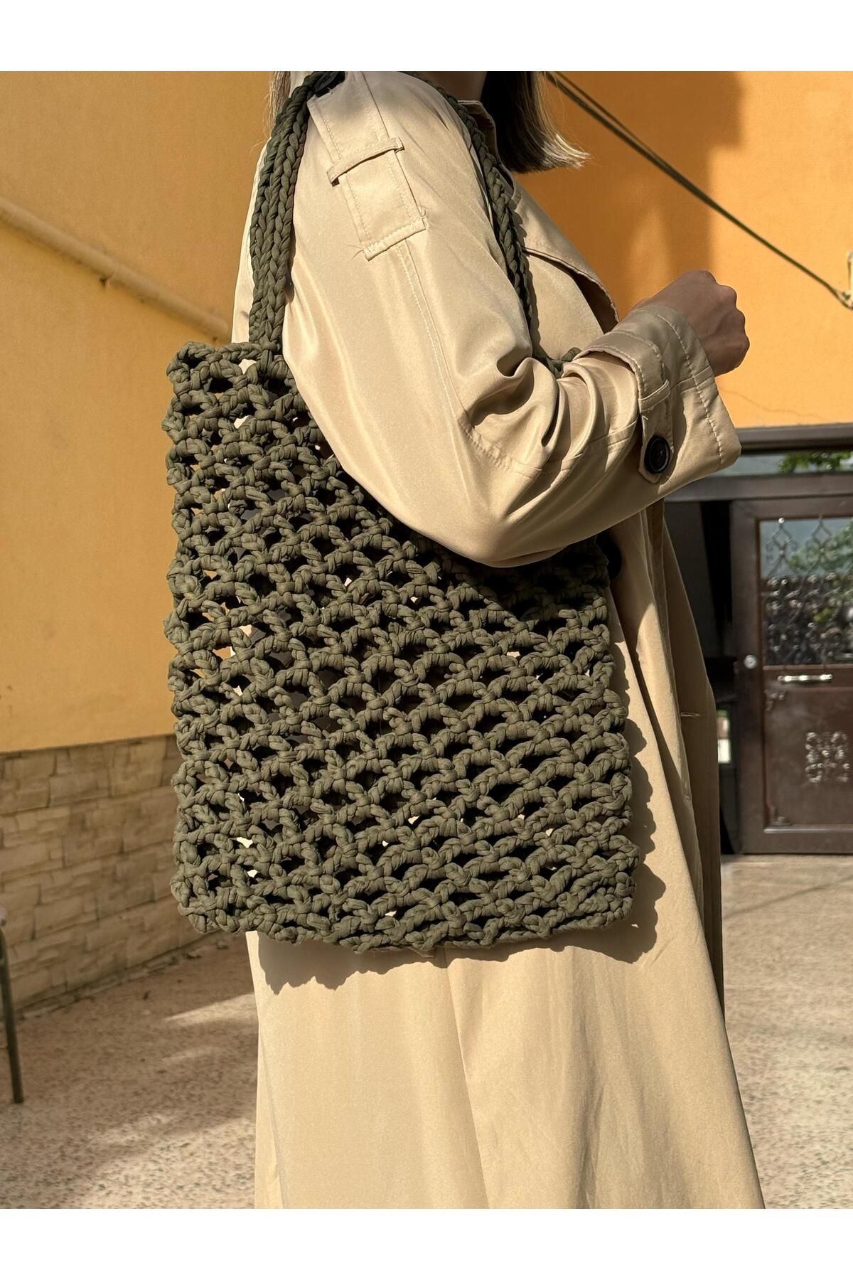 Handmade Örgü file çanta