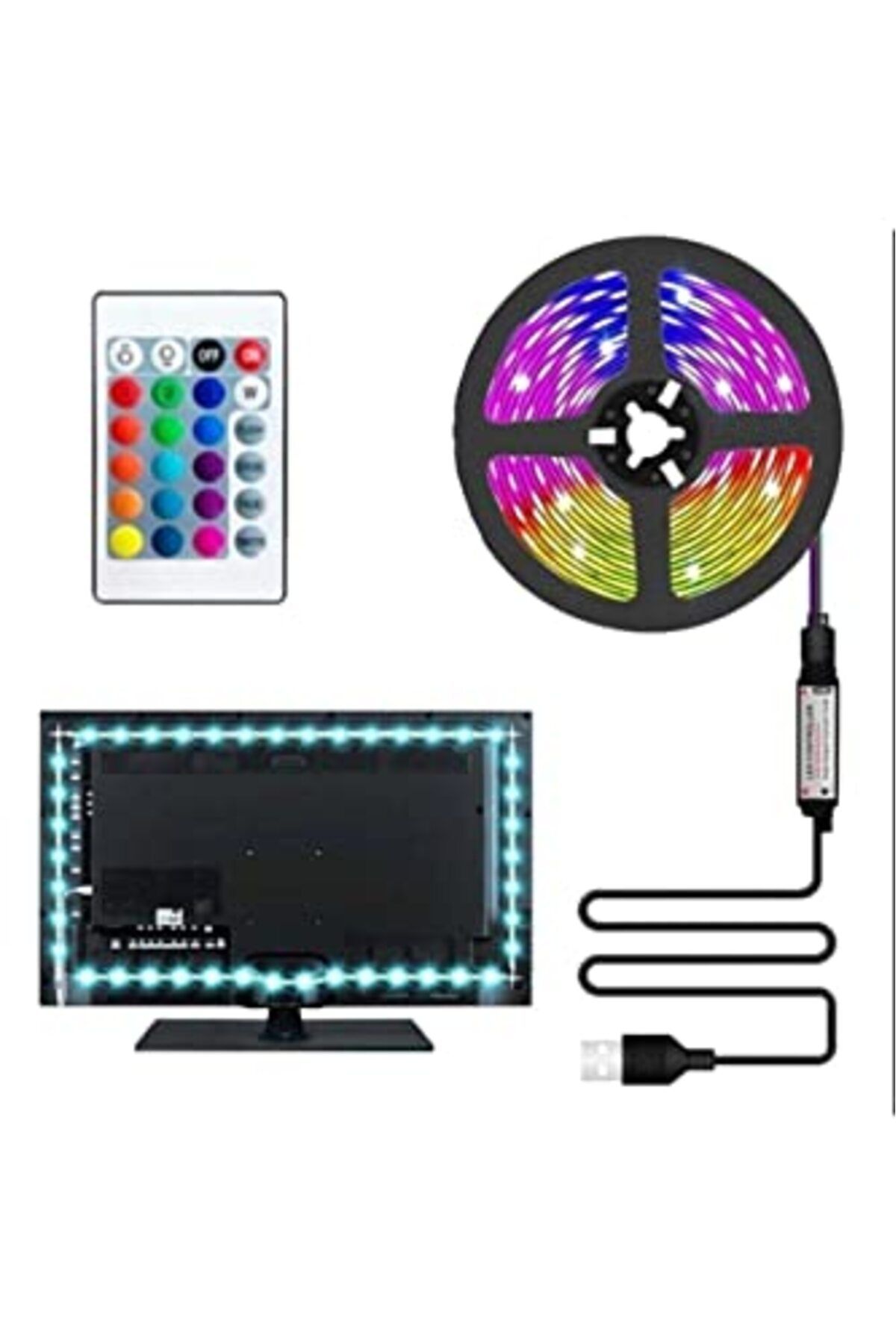 ShopZum Tv Arkası 3 Mt Usb Rgb Şerit Led Ct-4566 Hsplinm-3609
