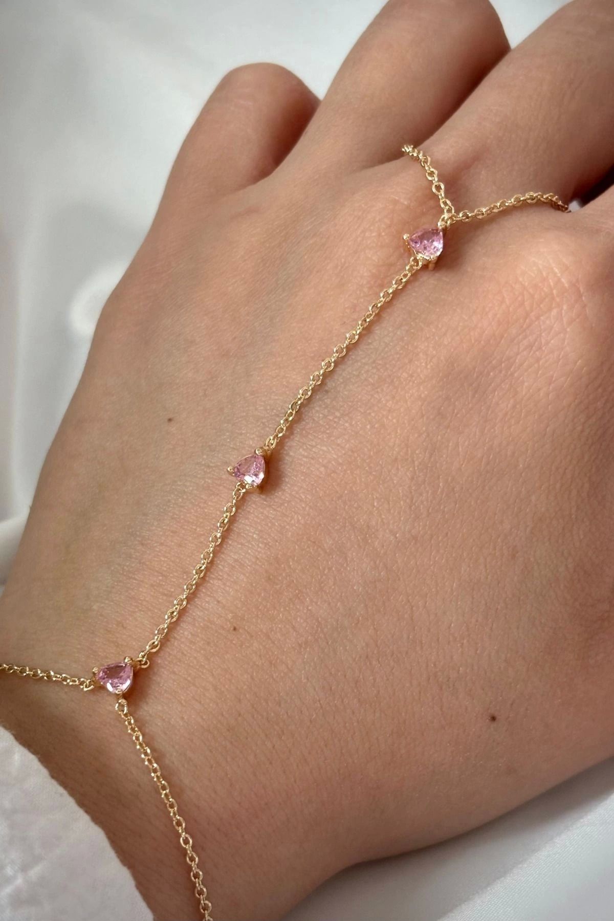 Leo'Stone Pembe Zirkon Taşlı Tasarım Kadın ŞAHMERAN